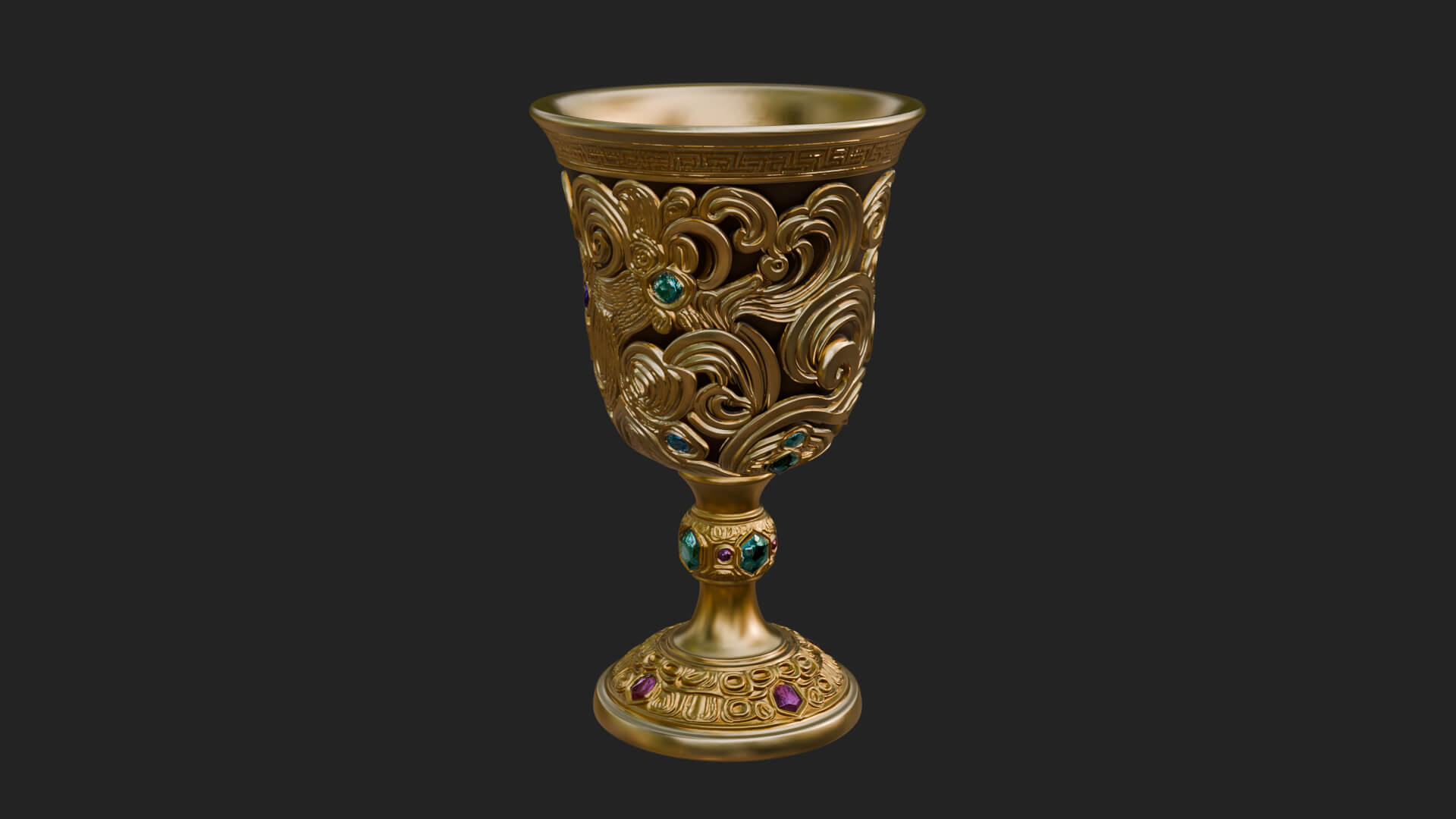 Gem Set Altar Chalice Model Design 5 3D Print Model 3D Model