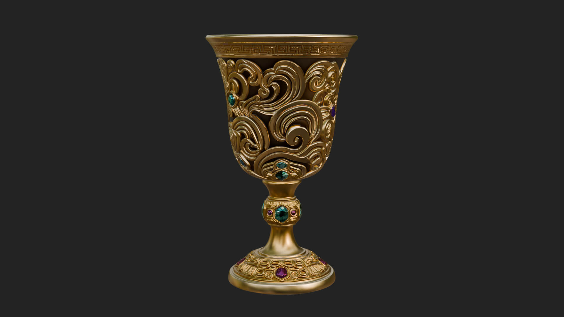 Gem Set Altar Chalice Model Design 5 3D Print Model 3D Model