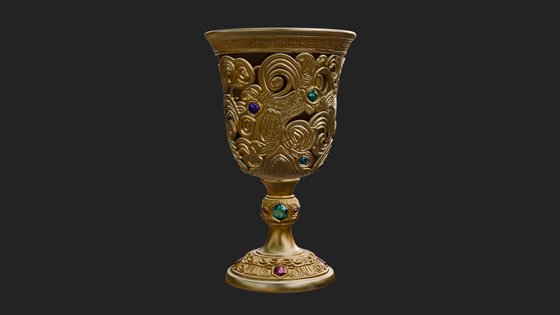 Gem Set Altar Chalice Model Design 5 3D Print Model 3D Model