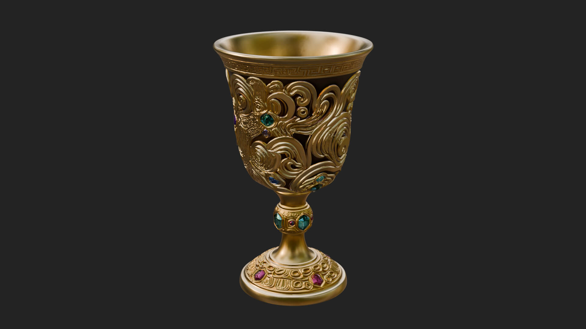 Gem Set Altar Chalice Model Design 5 3D Print Model 3D Model