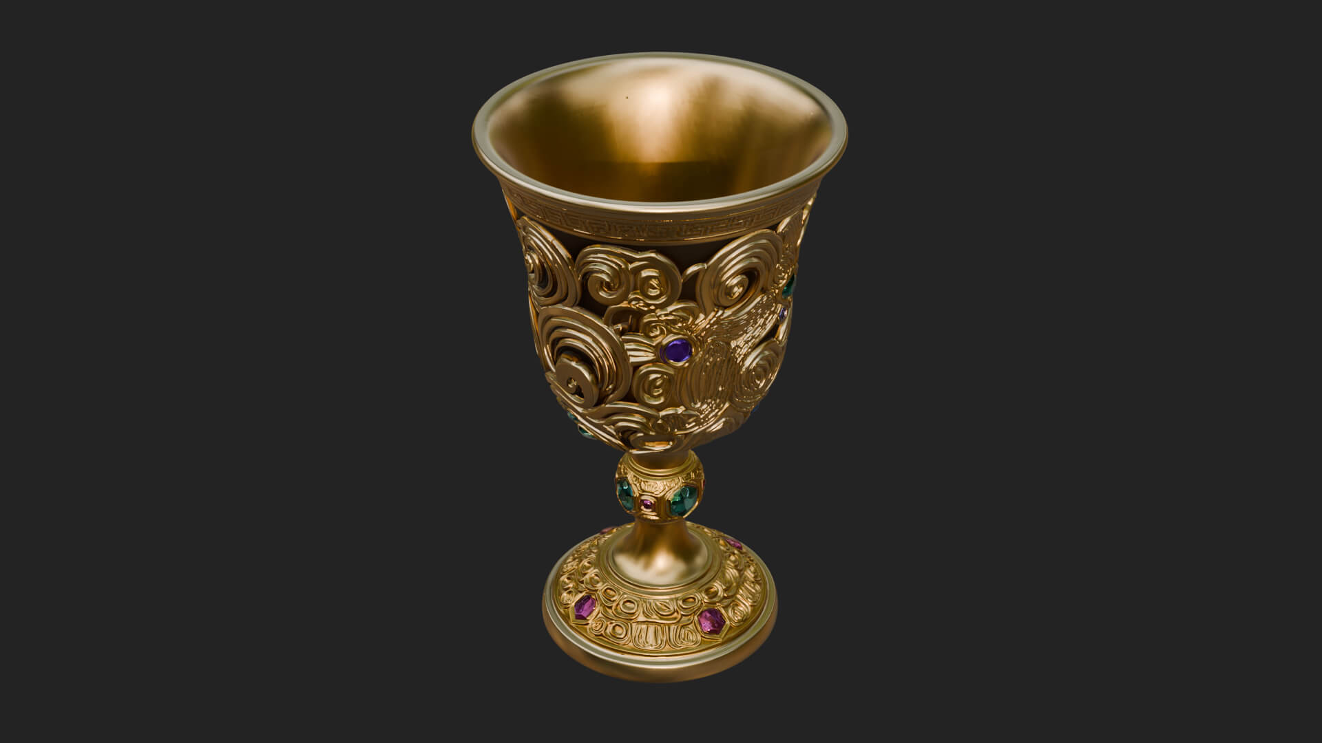 Gem Set Altar Chalice Model Design 5 3D Print Model 3D Model