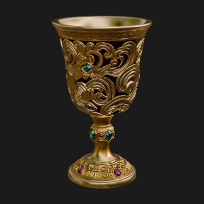 Gem Set Altar Chalice Model Design 5 3D Print Model