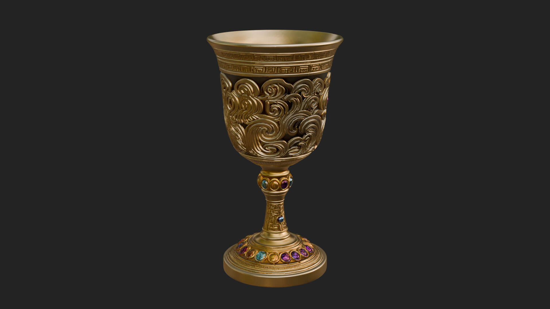 Gem Set Altar Chalice Model Design 6 3D Print Model 3D Model