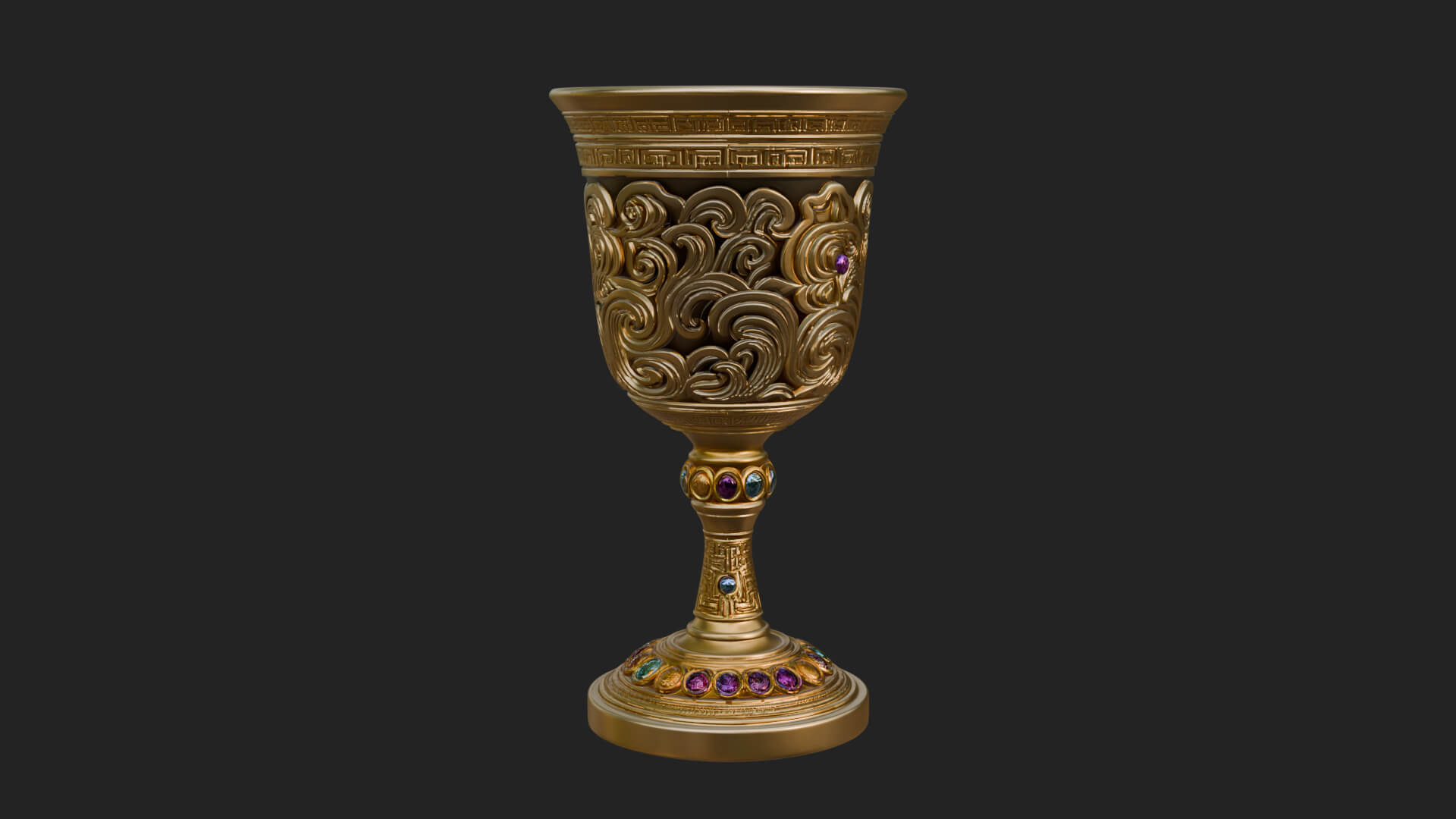 Gem Set Altar Chalice Model Design 6 3D Print Model 3D Model