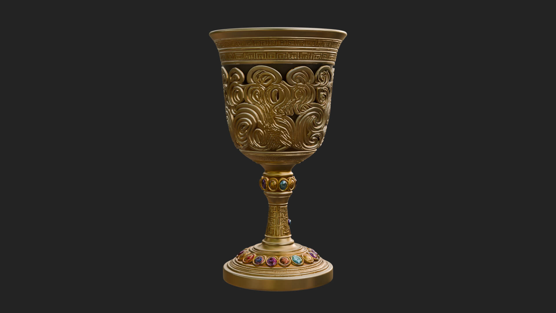 Gem Set Altar Chalice Model Design 6 3D Print Model 3D Model