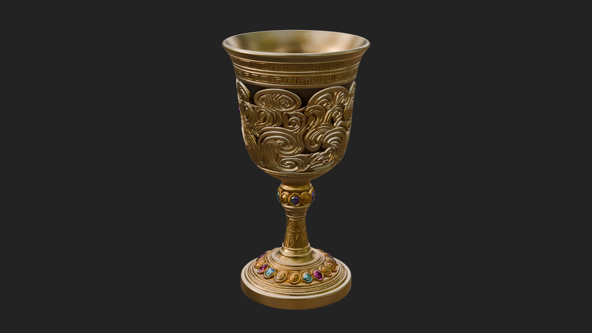 Gem Set Altar Chalice Model Design 6 3D Print Model 3D Model
