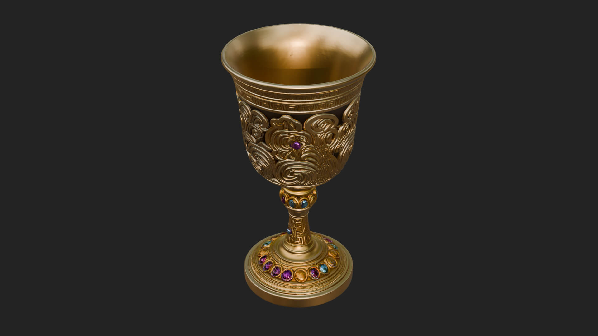 Gem Set Altar Chalice Model Design 6 3D Print Model 3D Model