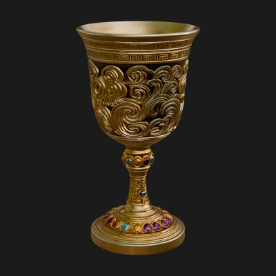 Gem Set Altar Chalice Model Design 6 3D Print Model