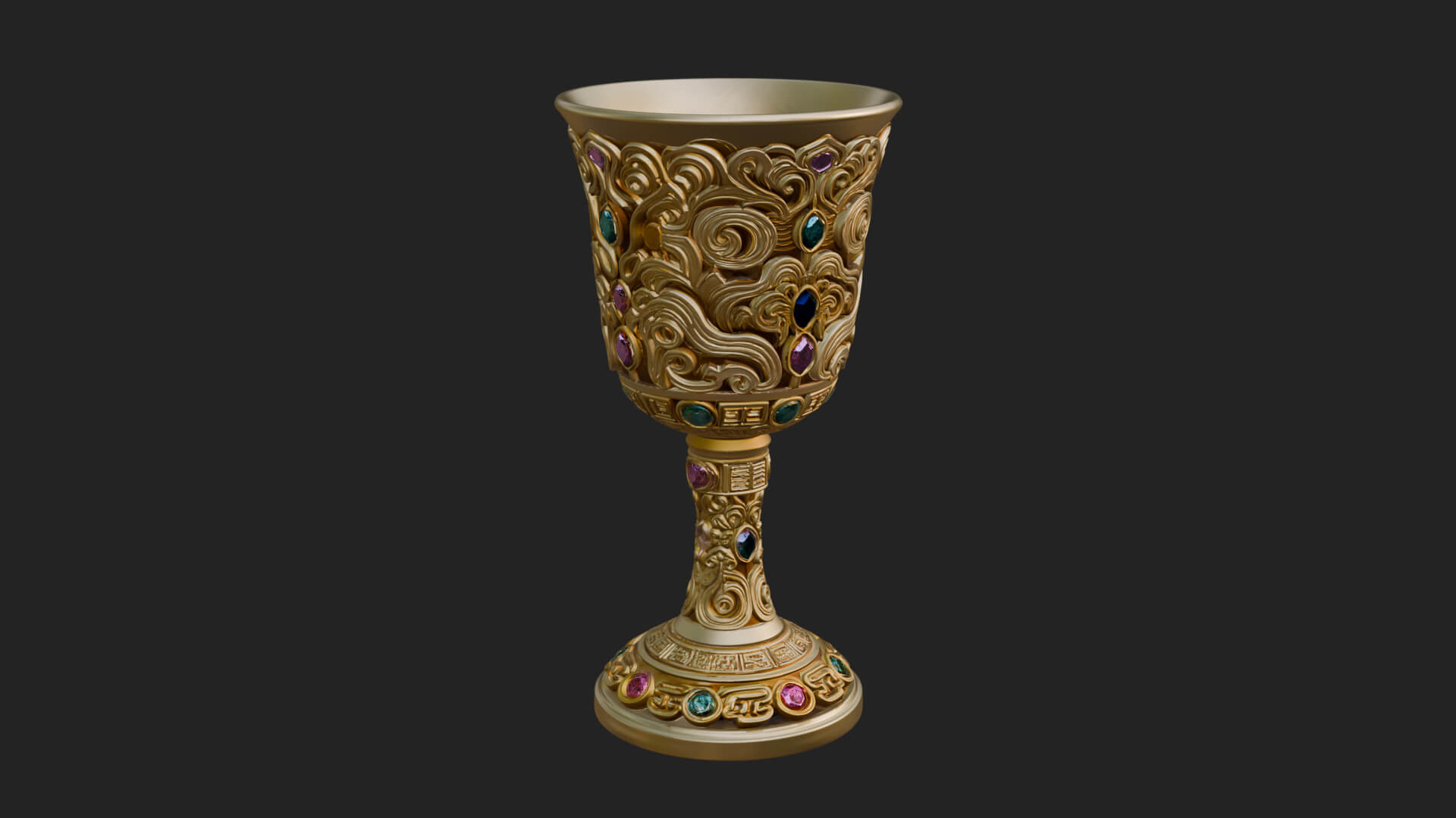 Gem Set Altar Chalice Model Design 7 3D Print Model 3D Model