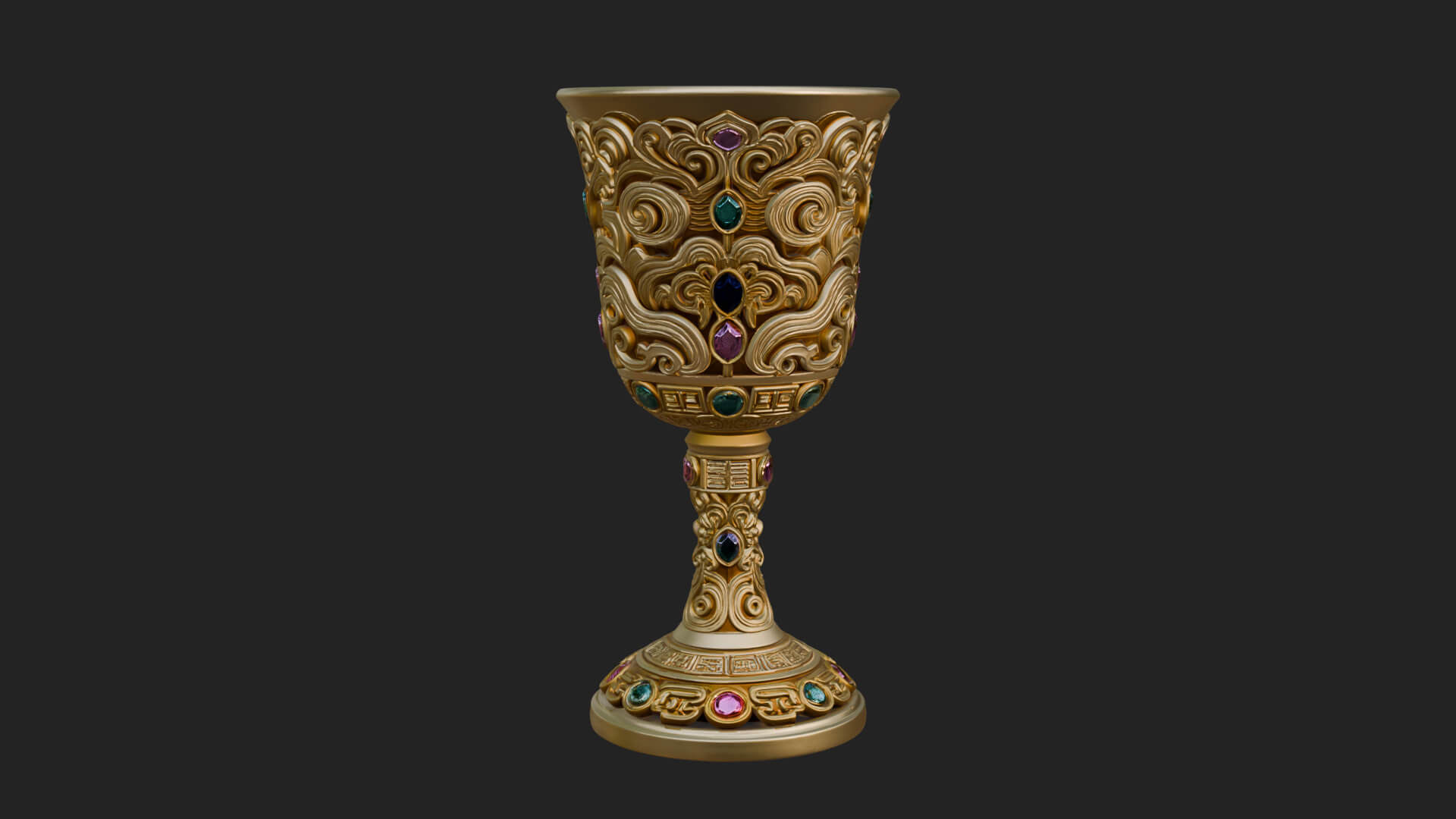 Gem Set Altar Chalice Model Design 7 3D Print Model 3D Model