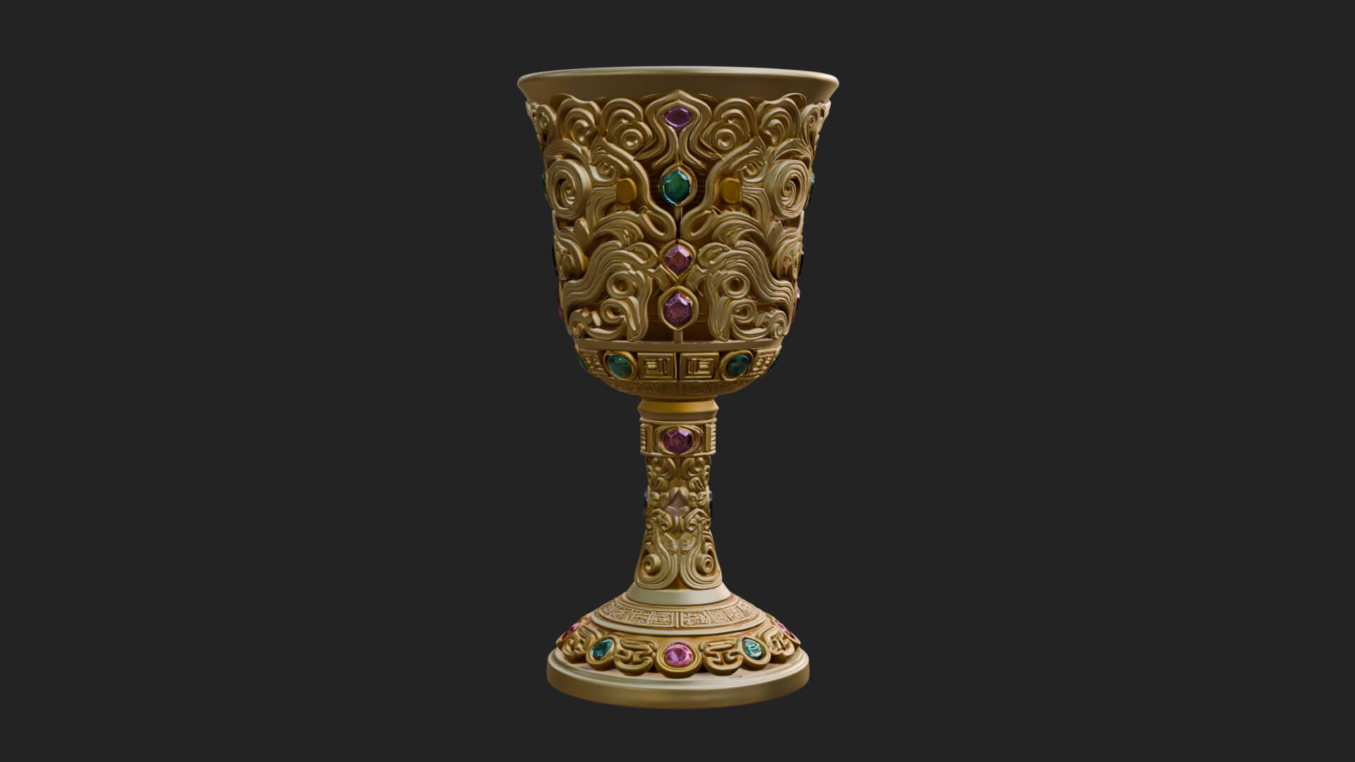 Gem Set Altar Chalice Model Design 7 3D Print Model 3D Model