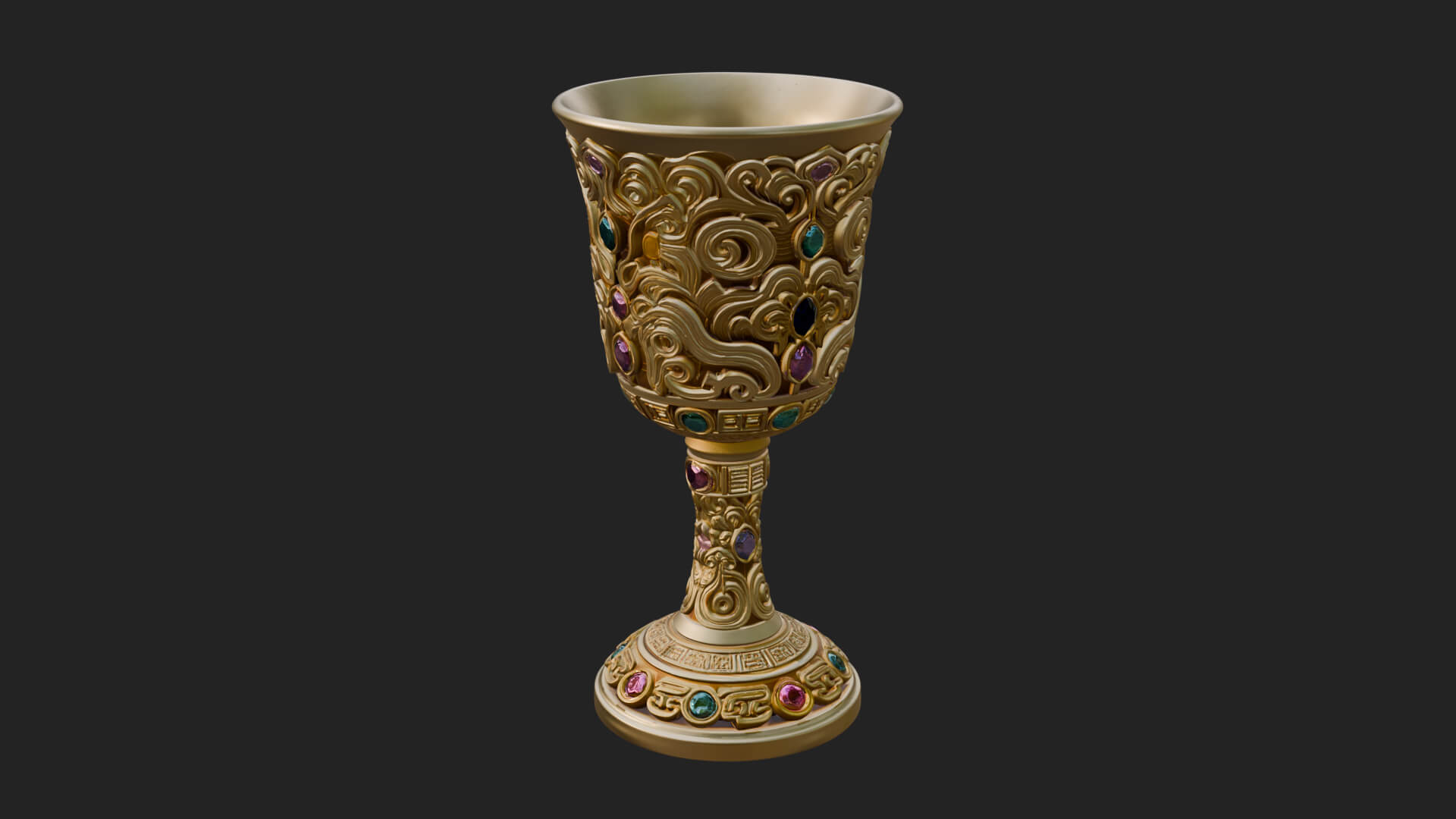 Gem Set Altar Chalice Model Design 7 3D Print Model 3D Model