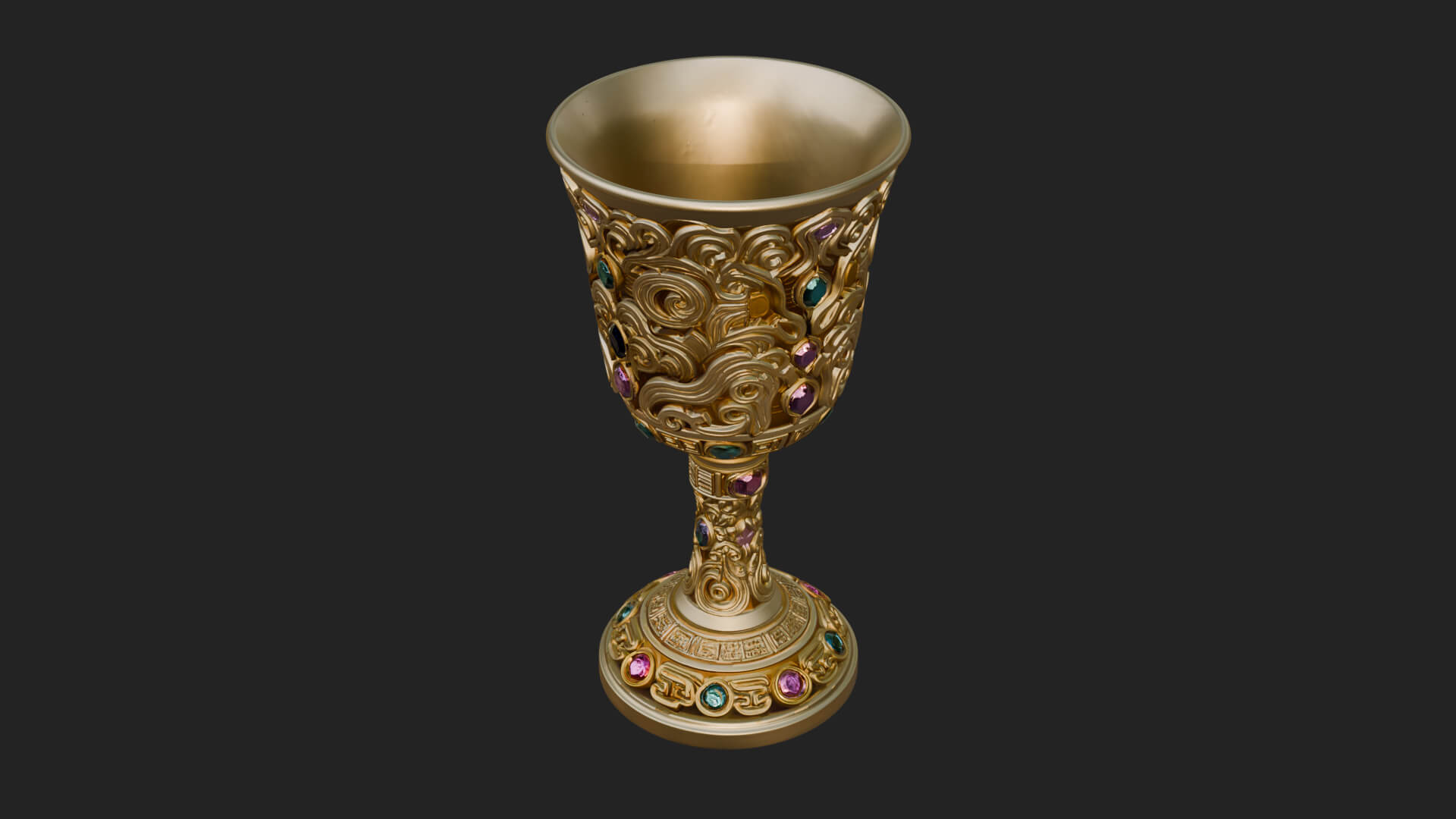Gem Set Altar Chalice Model Design 7 3D Print Model 3D Model