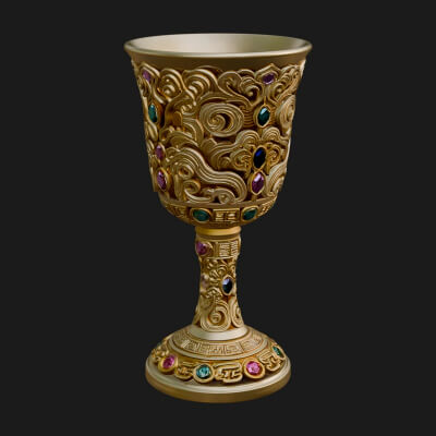 Gem Set Altar Chalice Model Design 7 3D Print Model