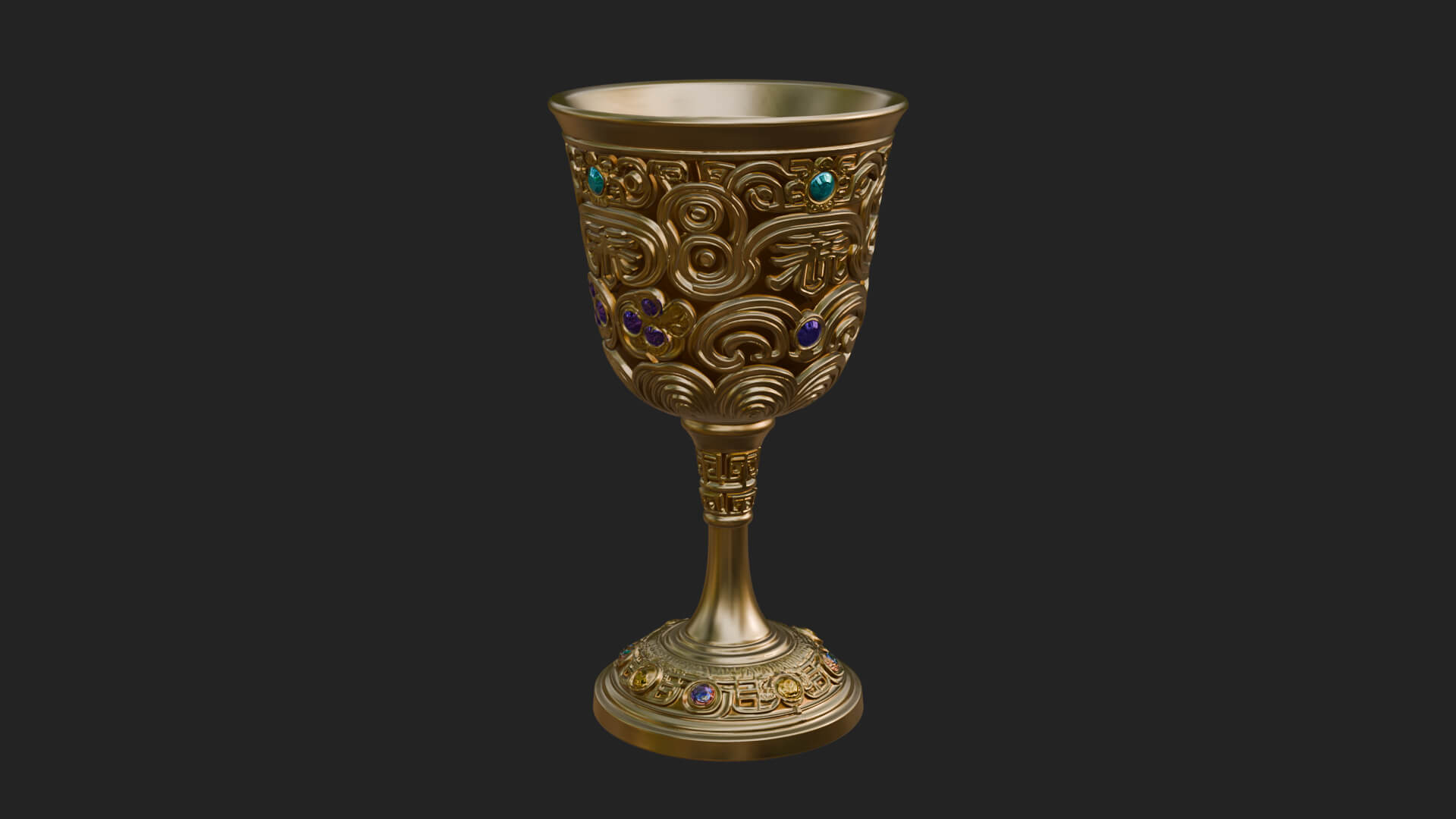 Gem Set Altar Chalice Model Design 8 3D Print Model 3D Model