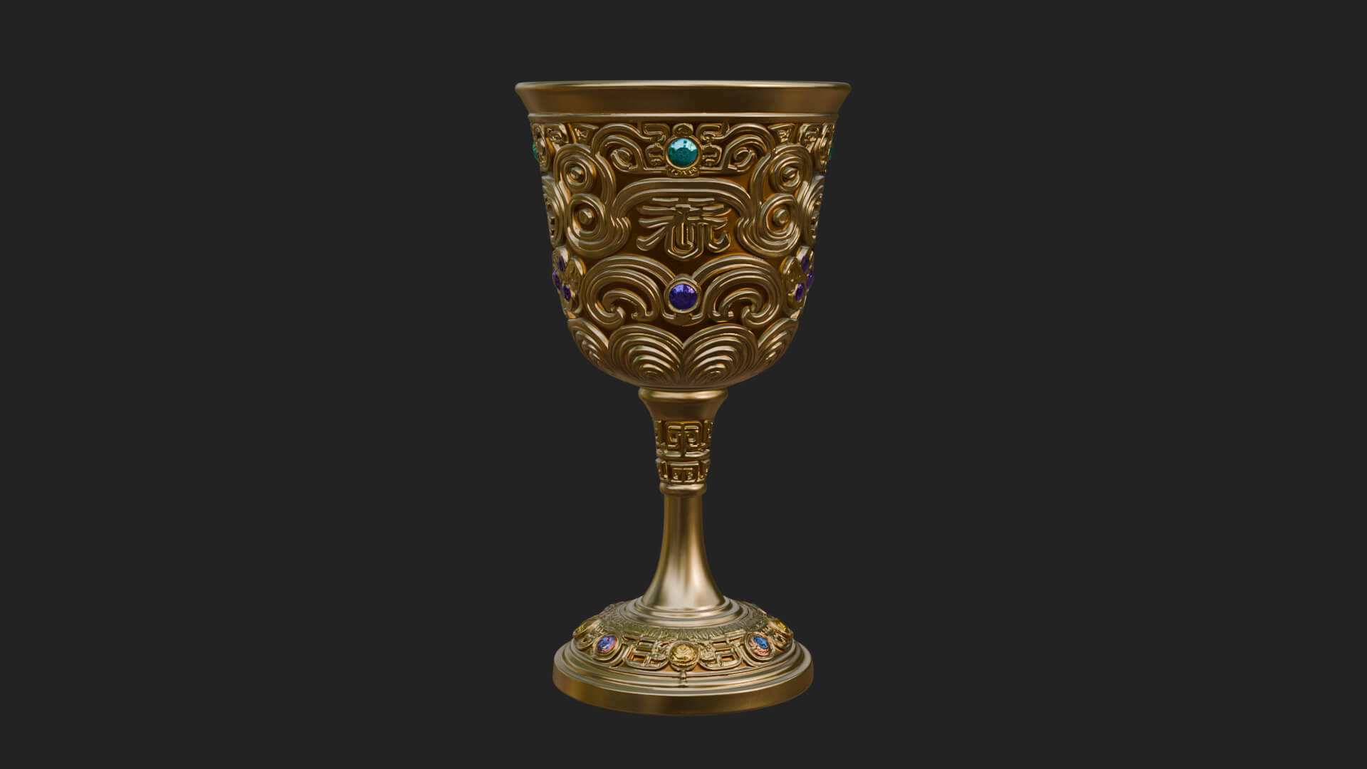 Gem Set Altar Chalice Model Design 8 3D Print Model 3D Model