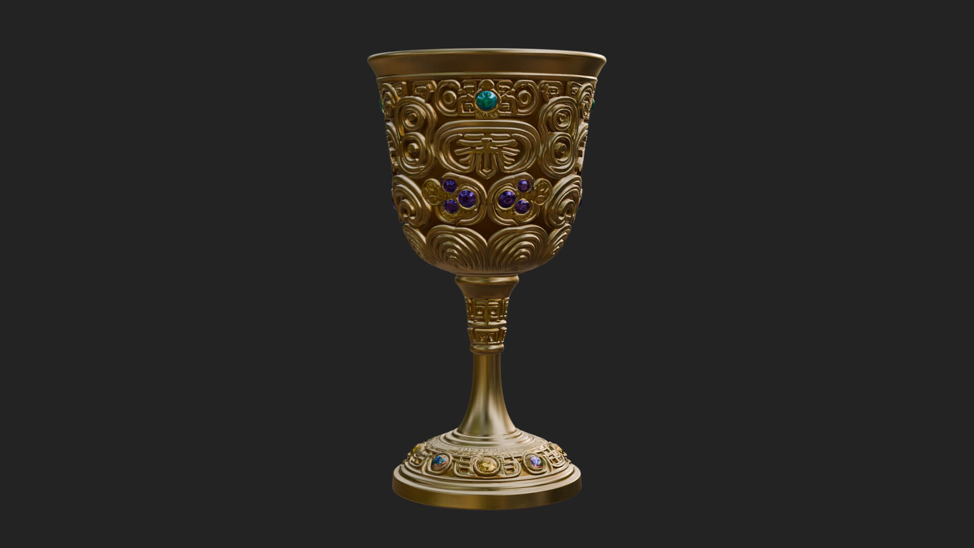 Gem Set Altar Chalice Model Design 8 3D Print Model 3D Model