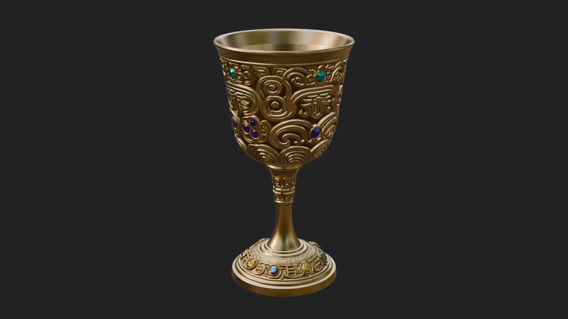 Gem Set Altar Chalice Model Design 8 3D Print Model 3D Model