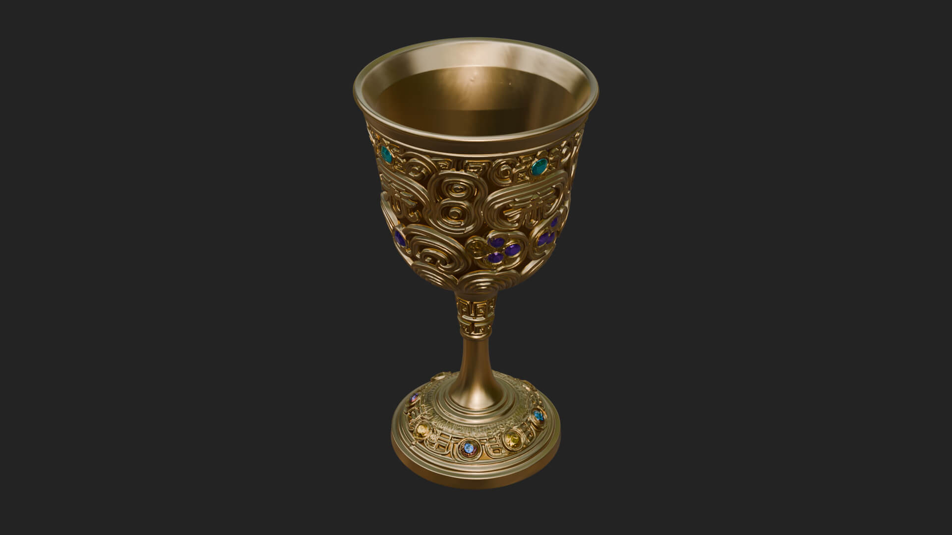 Gem Set Altar Chalice Model Design 8 3D Print Model 3D Model