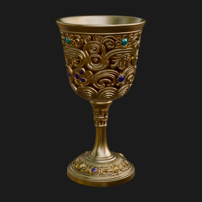 Gem Set Altar Chalice Model Design 8 3D Print Model