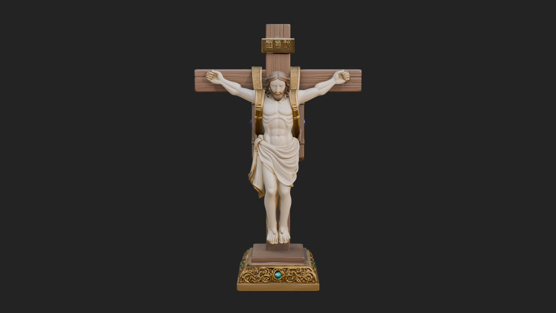 Gemmed Crucifix Cross Model Design 1 3D Print Model 3D Model