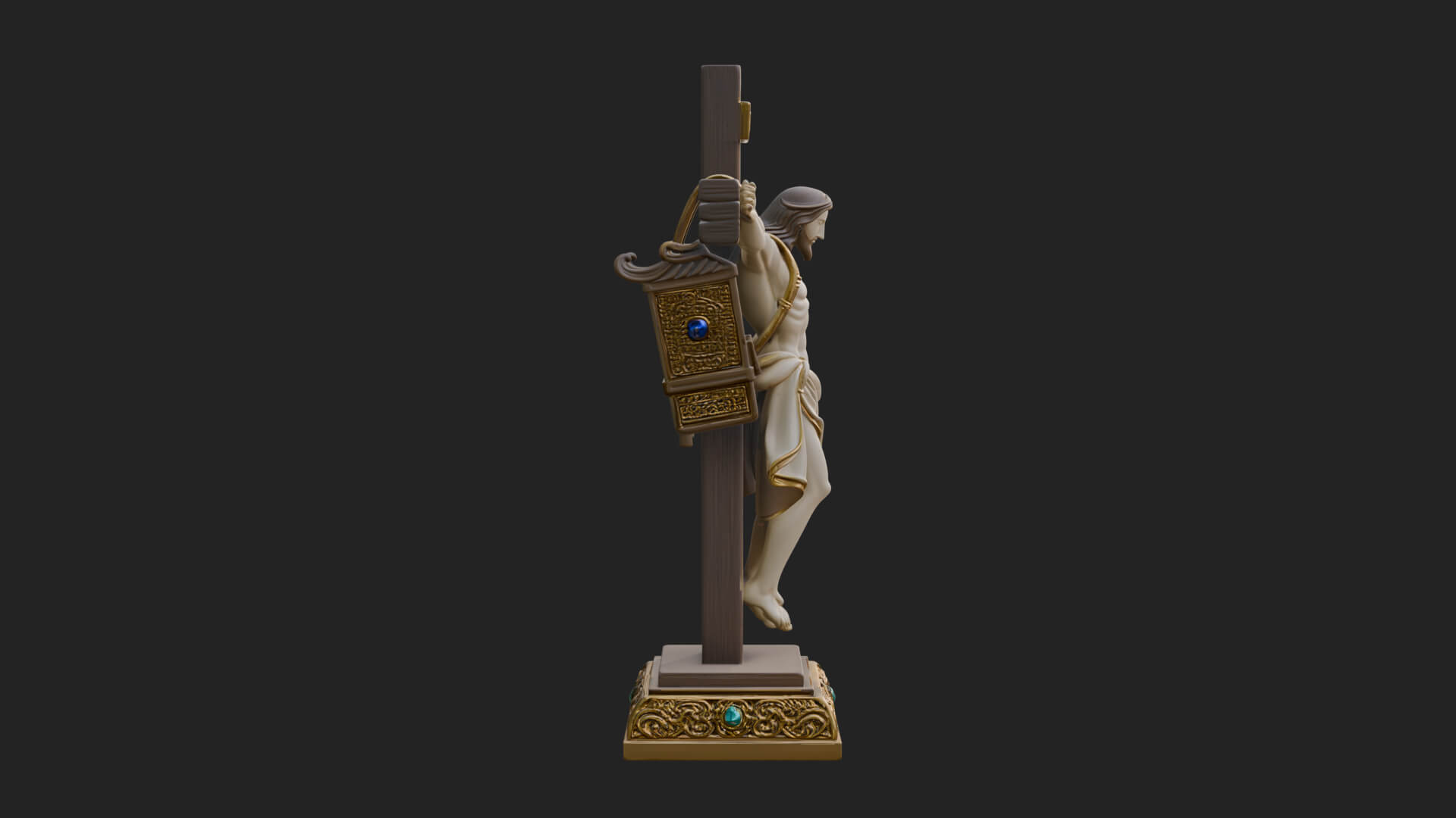 Gemmed Crucifix Cross Model Design 1 3D Print Model 3D Model