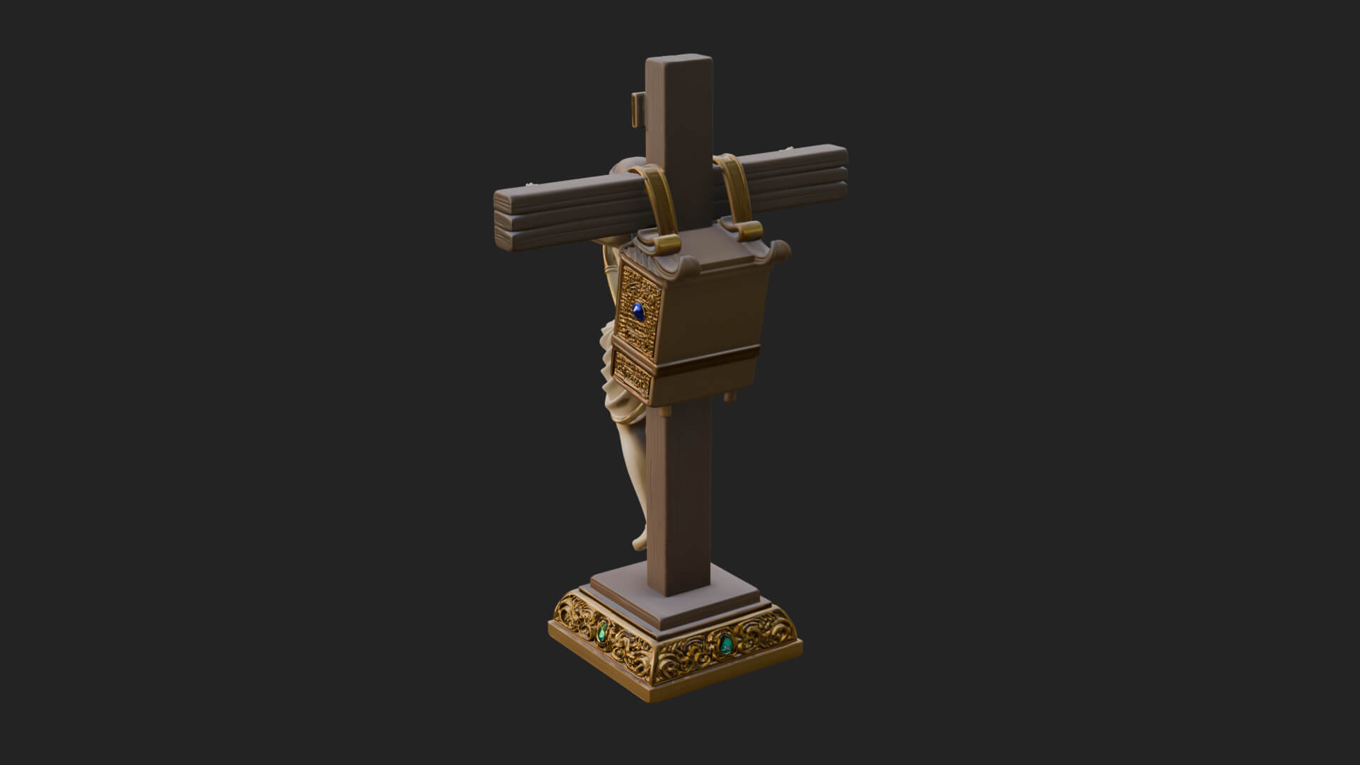 Gemmed Crucifix Cross Model Design 1 3D Print Model 3D Model