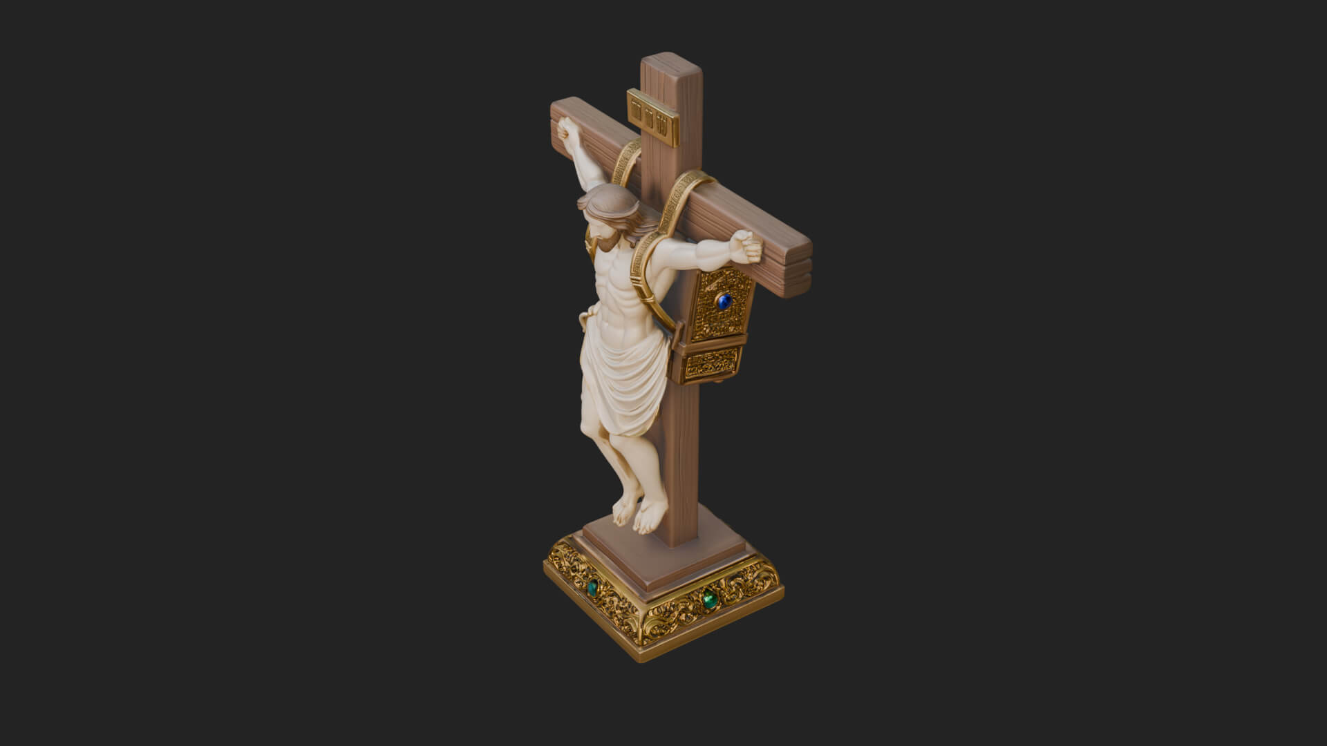 Gemmed Crucifix Cross Model Design 1 3D Print Model 3D Model