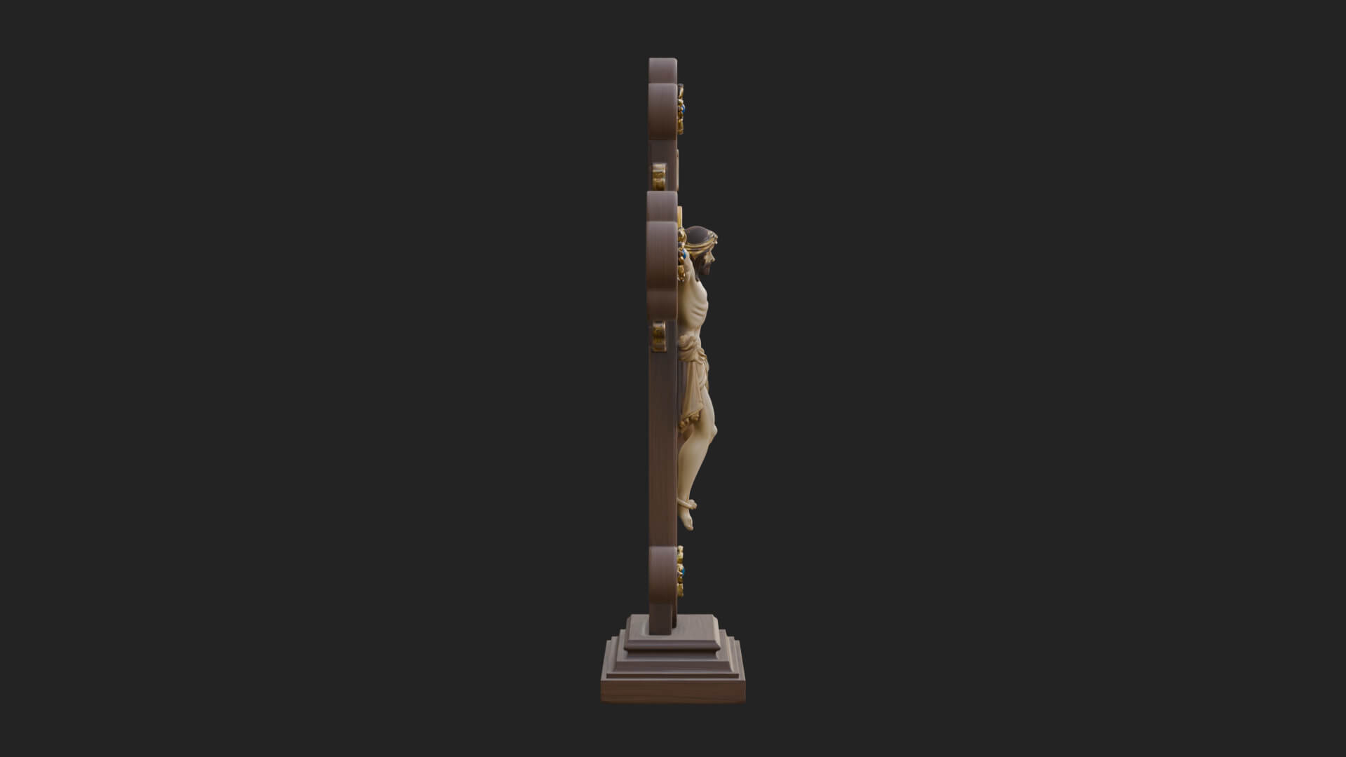 Gemmed Crucifix Cross Model Design 10 3D Print Model 3D Model