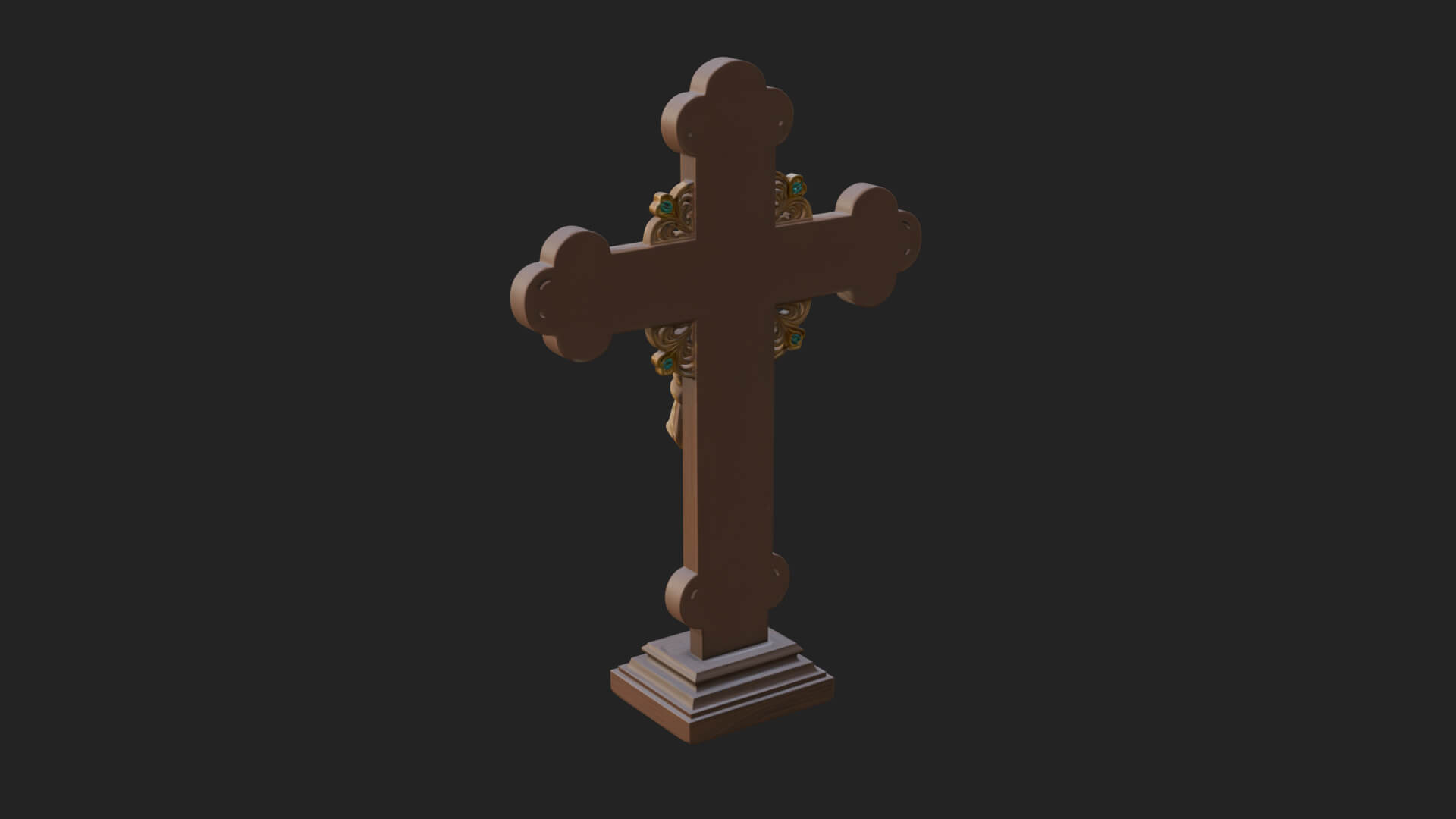 Gemmed Crucifix Cross Model Design 10 3D Print Model 3D Model