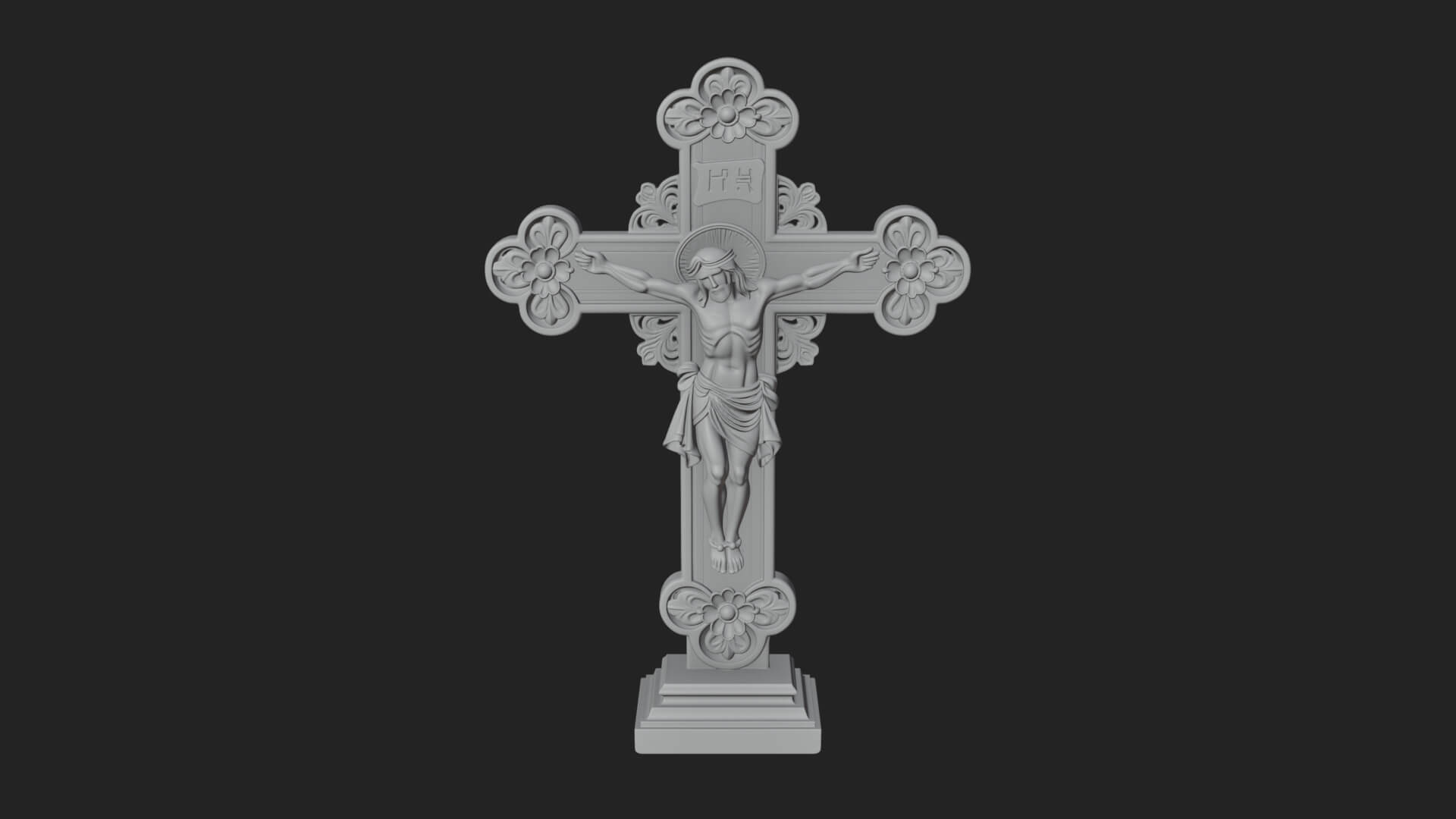 Gemmed Crucifix Cross Model Design 10 3D Print Model 3D Model