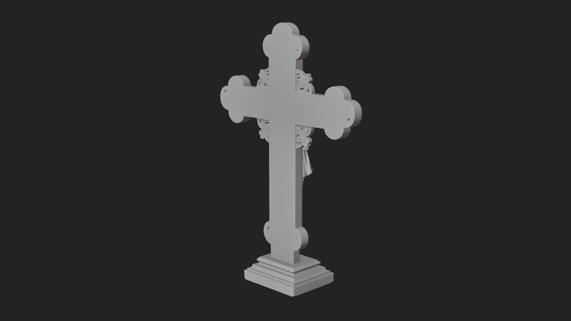 Gemmed Crucifix Cross Model Design 10 3D Print Model 3D Model