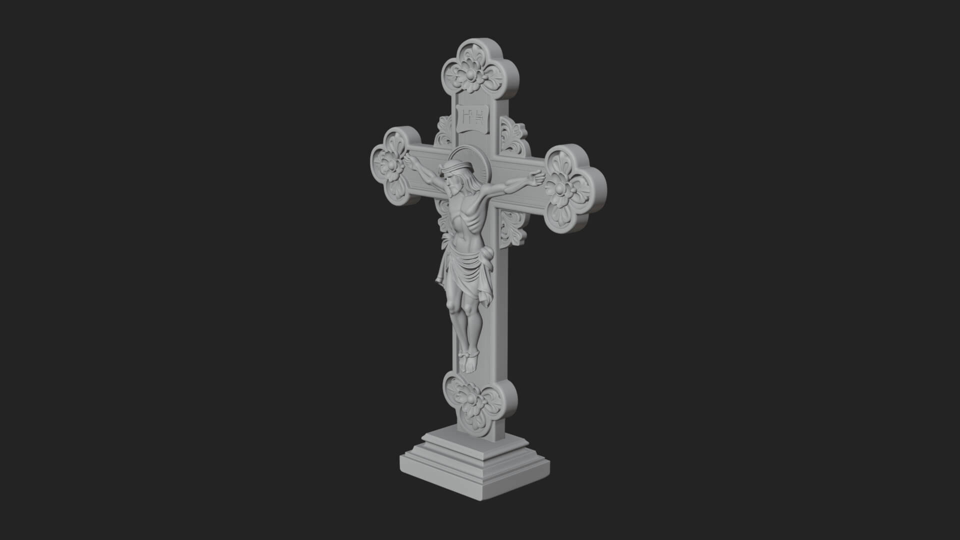 Gemmed Crucifix Cross Model Design 10 3D Print Model 3D Model