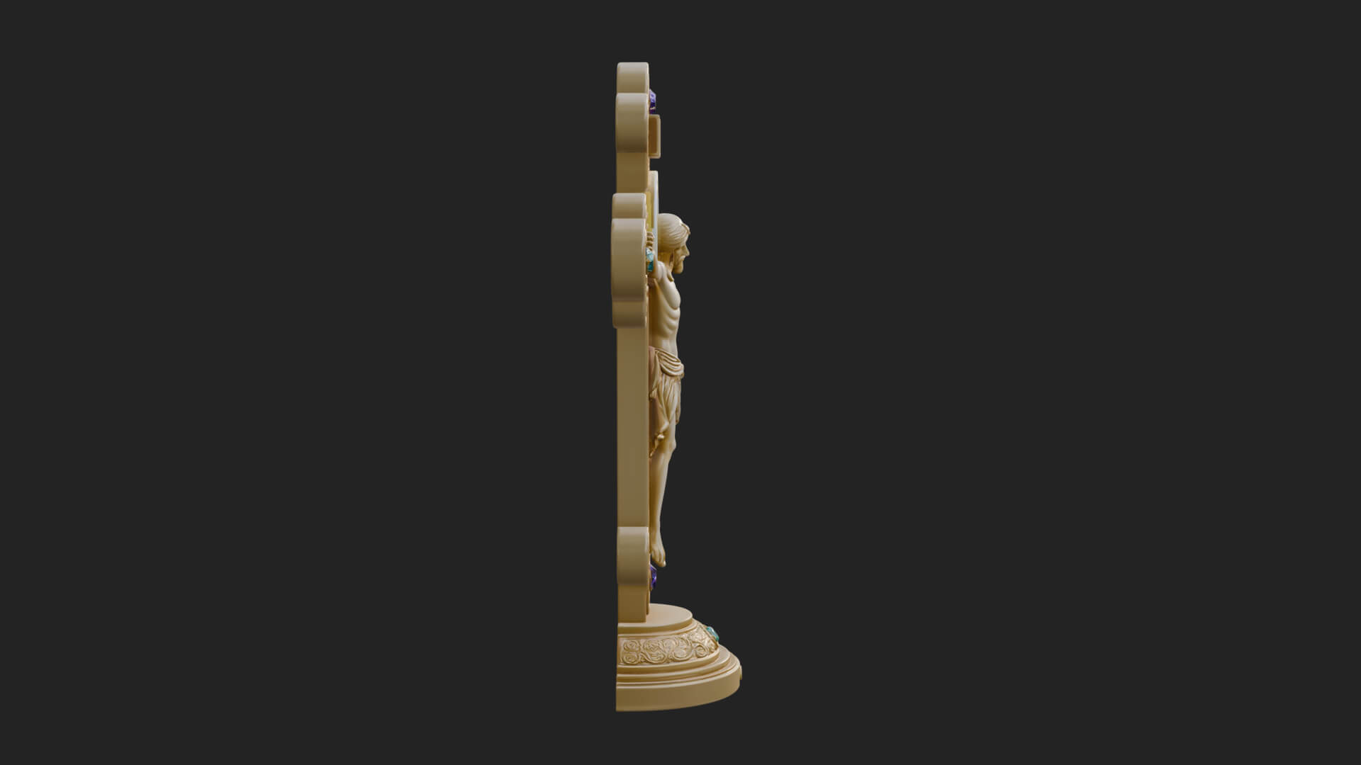 Gemmed Crucifix Cross Model Design 11 3D Print Model 3D Model