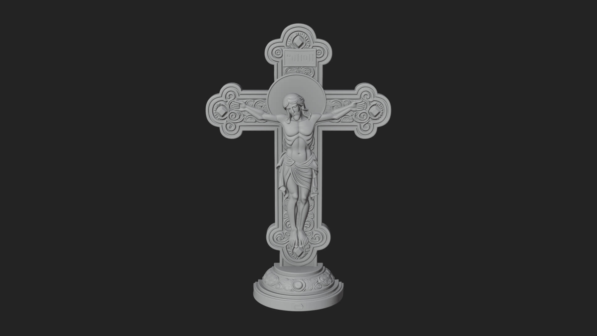 Gemmed Crucifix Cross Model Design 11 3D Print Model 3D Model