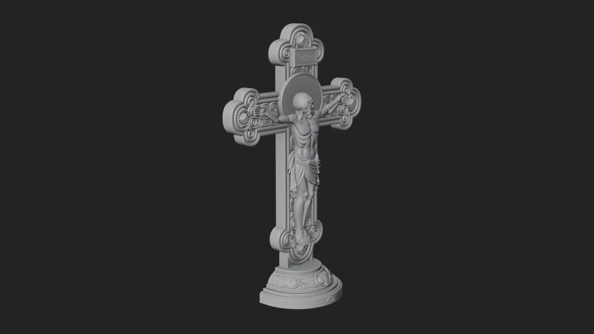 Gemmed Crucifix Cross Model Design 11 3D Print Model 3D Model