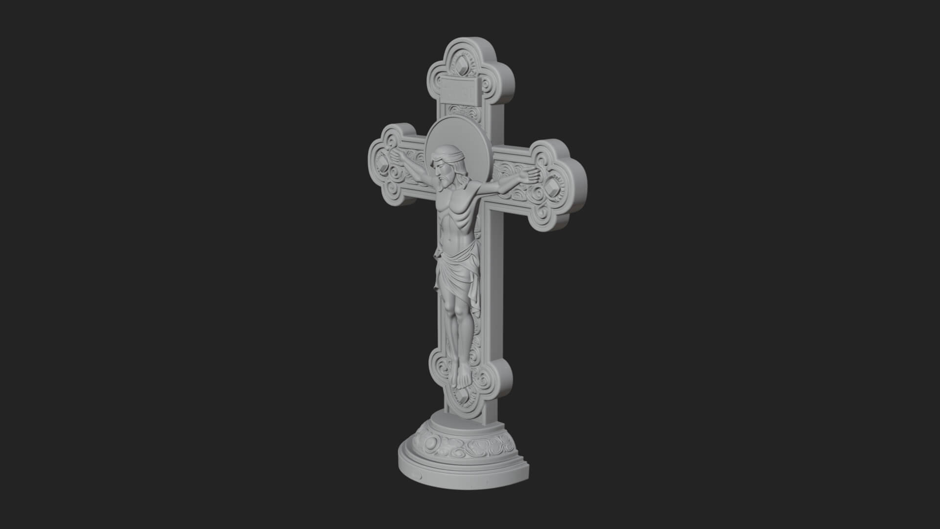 Gemmed Crucifix Cross Model Design 11 3D Print Model 3D Model