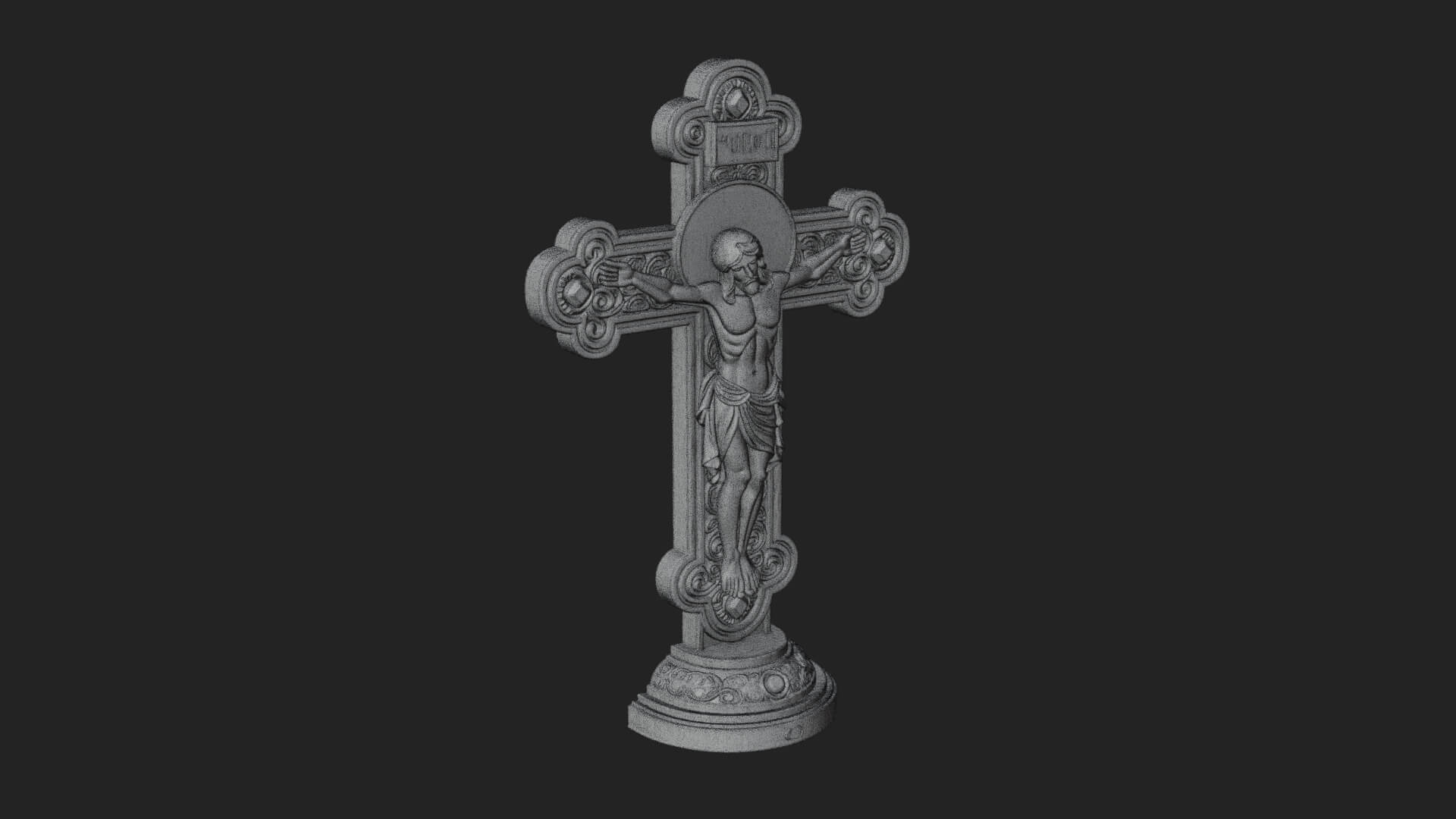 Gemmed Crucifix Cross Model Design 11 3D Print Model 3D Model