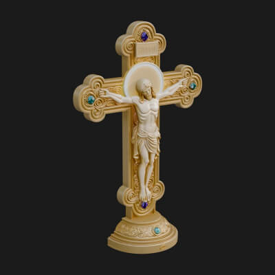 Gemmed Crucifix Cross Model Design 11 3D Print Model