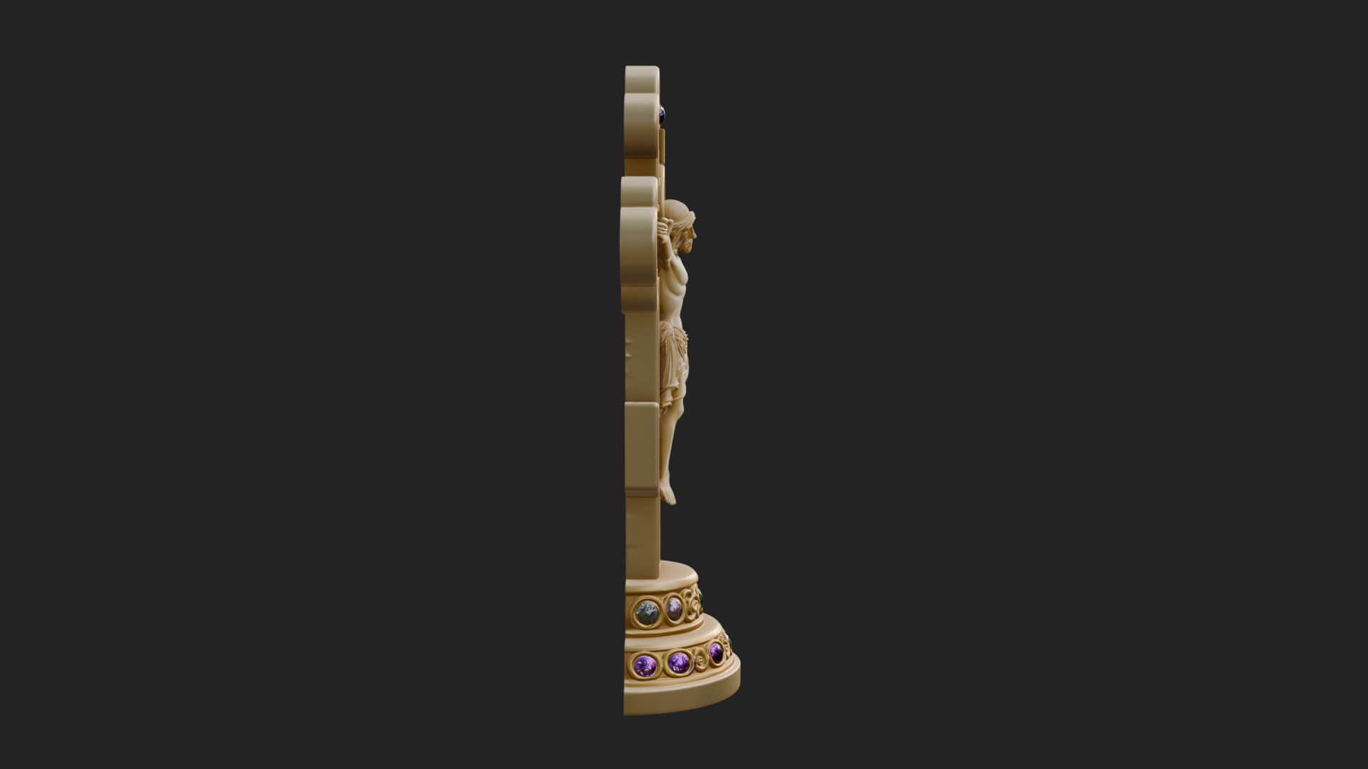 Gemmed Crucifix Cross Model Design 12 3D Print Model 3D Model