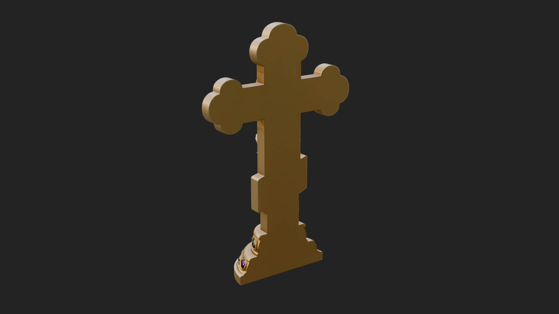 Gemmed Crucifix Cross Model Design 12 3D Print Model 3D Model