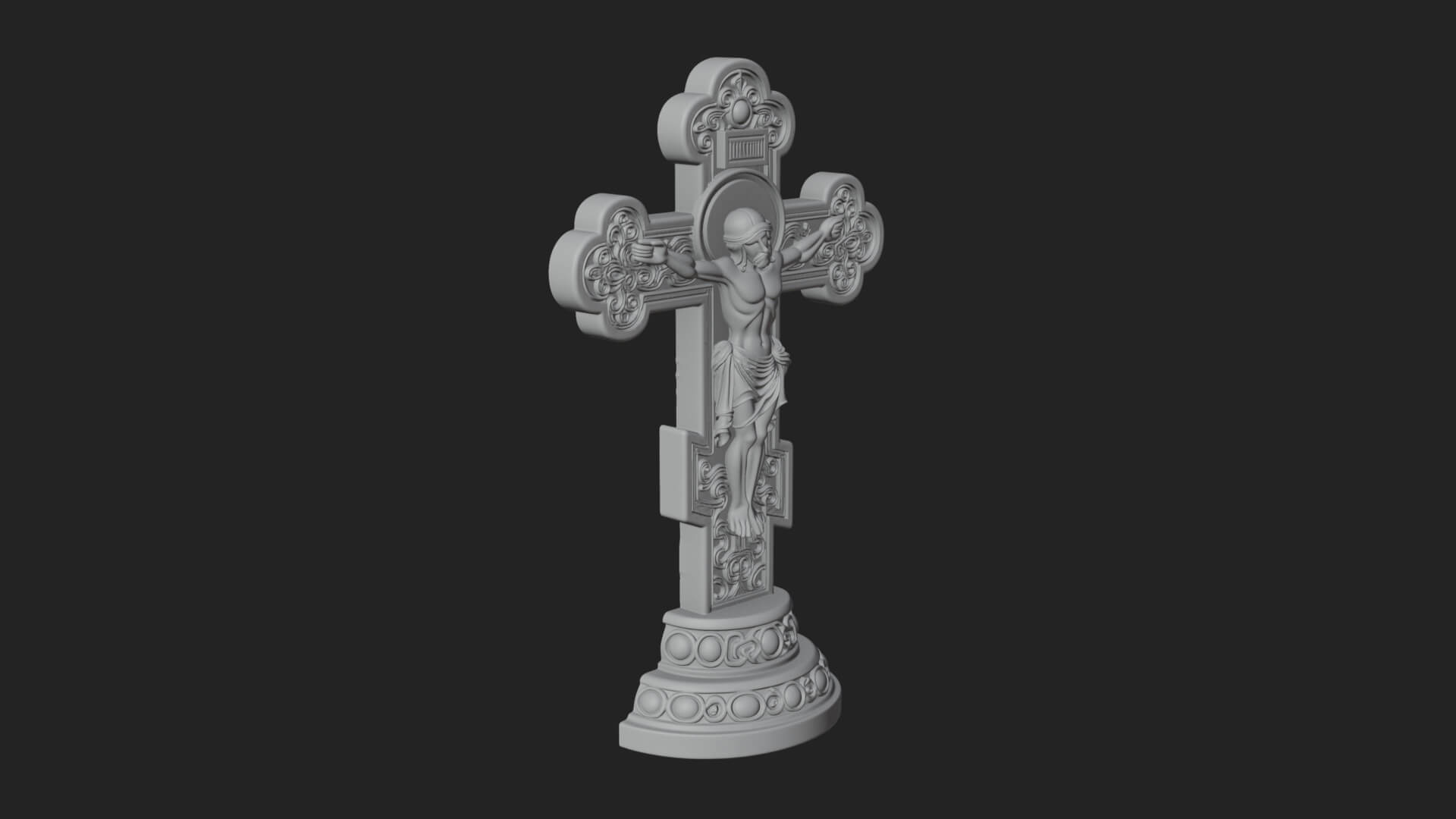 Gemmed Crucifix Cross Model Design 12 3D Print Model 3D Model