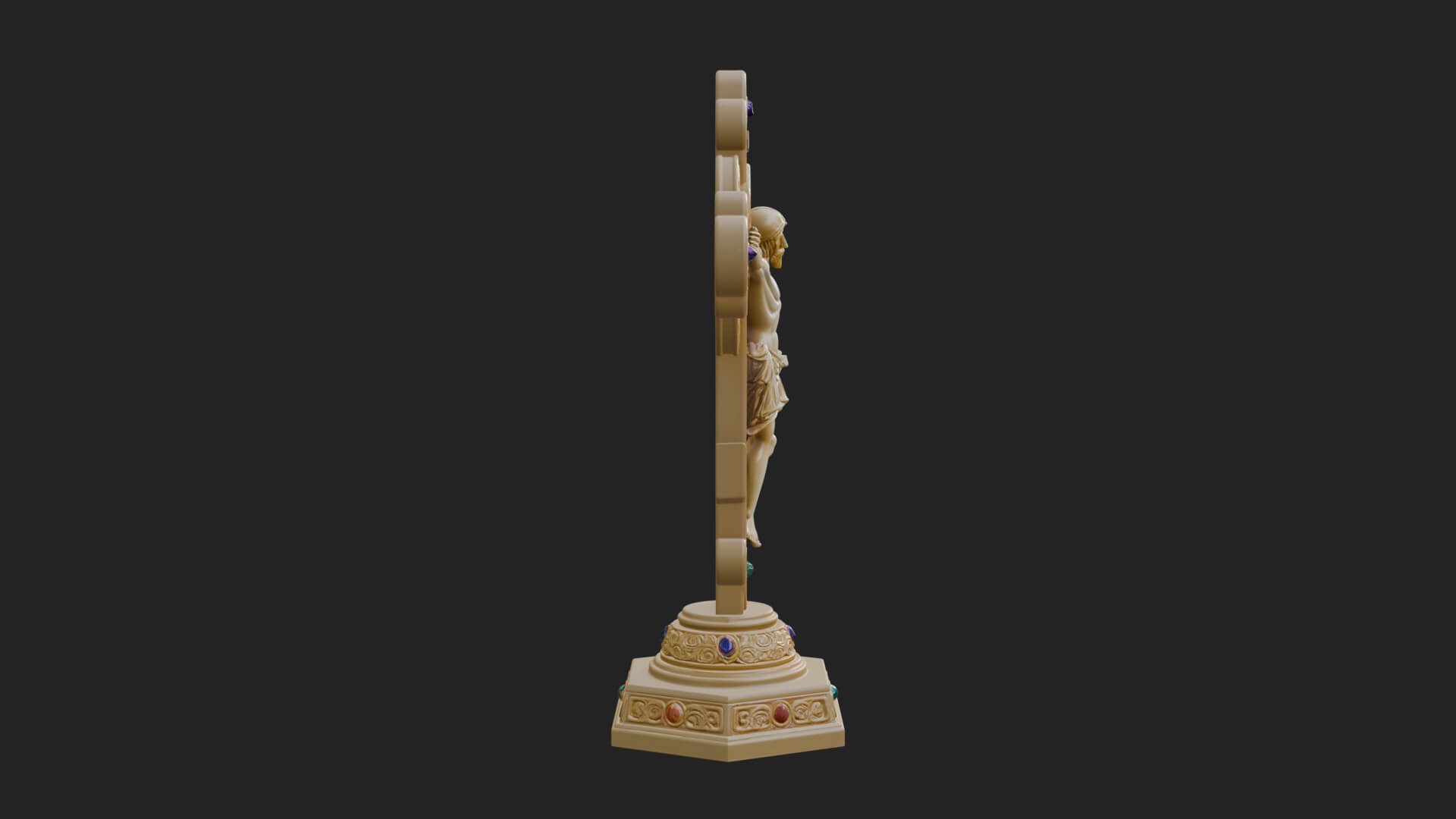 Gemmed Crucifix Cross Model Design 14 3D Print Model 3D Model