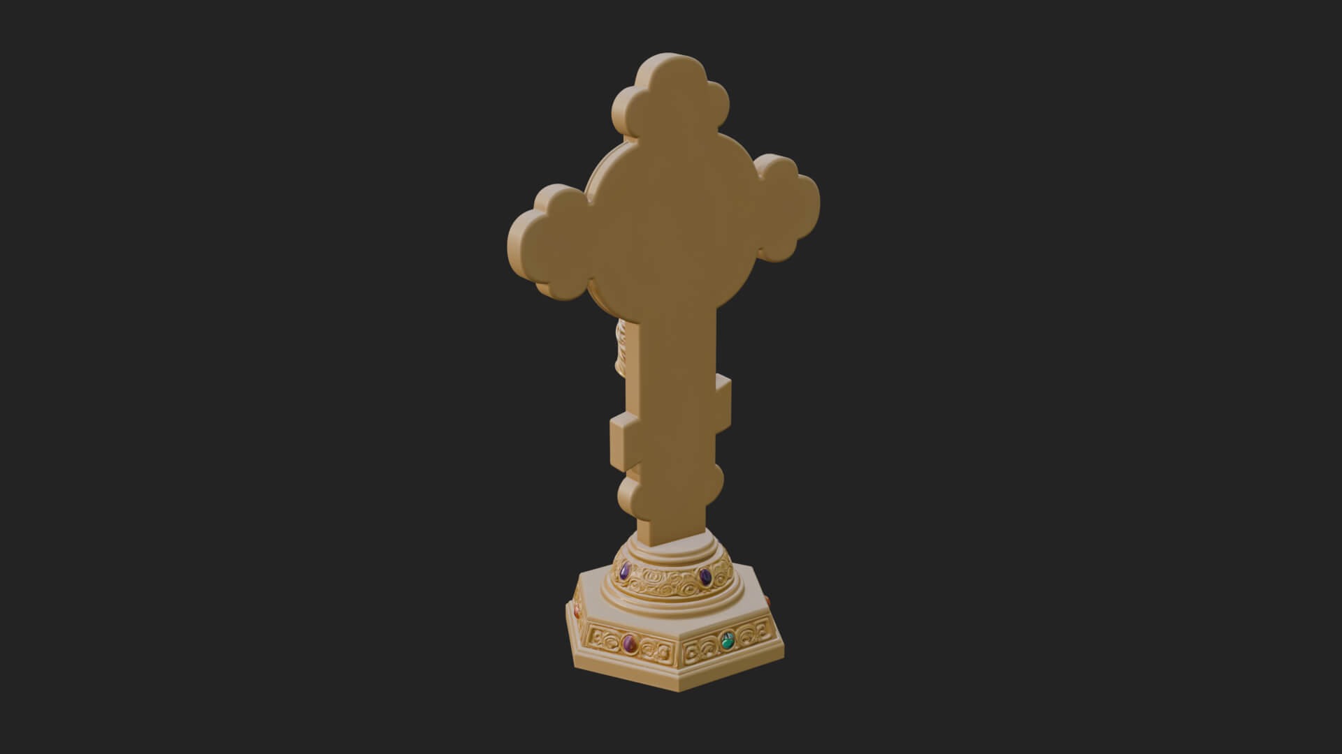 Gemmed Crucifix Cross Model Design 14 3D Print Model 3D Model