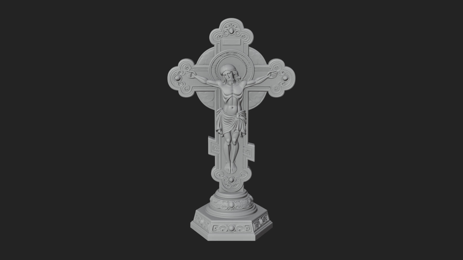 Gemmed Crucifix Cross Model Design 14 3D Print Model 3D Model