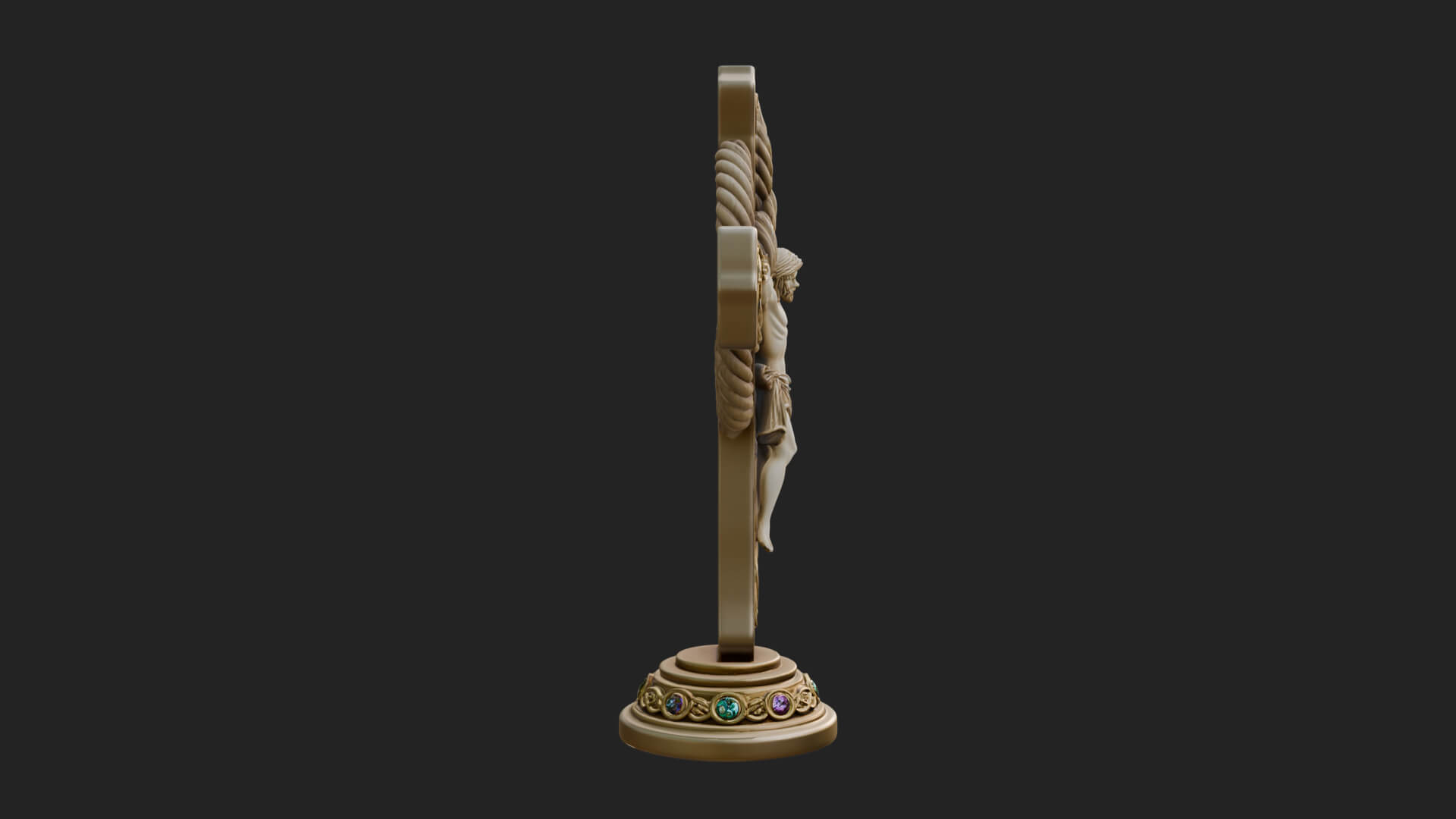 Gemmed Crucifix Cross Model Design 15 3D Print Model 3D Model