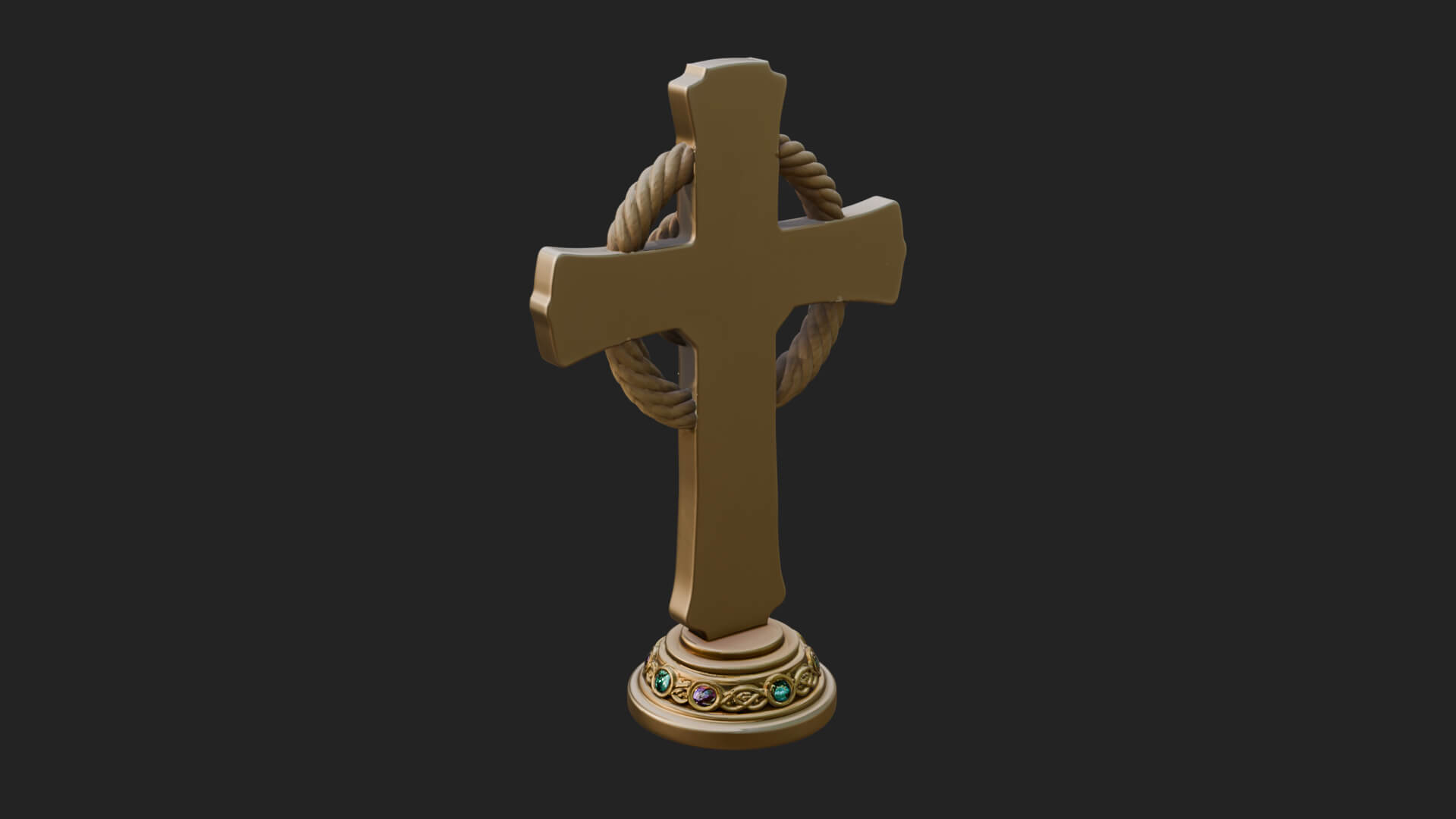 Gemmed Crucifix Cross Model Design 15 3D Print Model 3D Model