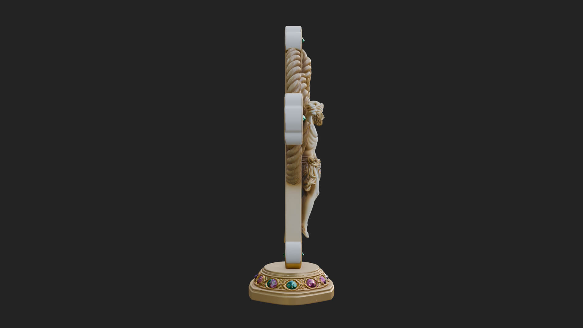 Gemmed Crucifix Cross Model Design 16 3D Print Model 3D Model