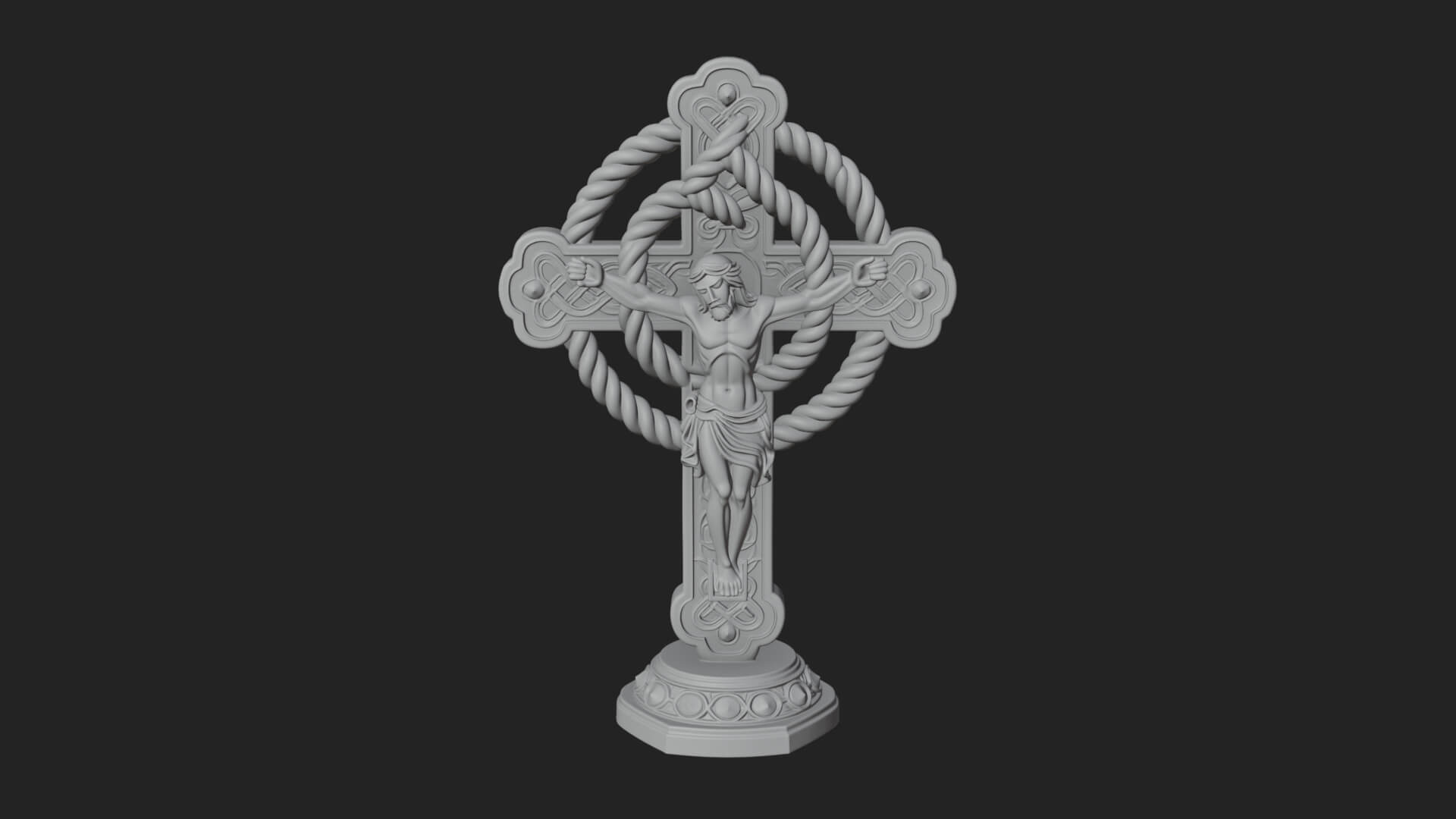 Gemmed Crucifix Cross Model Design 16 3D Print Model 3D Model