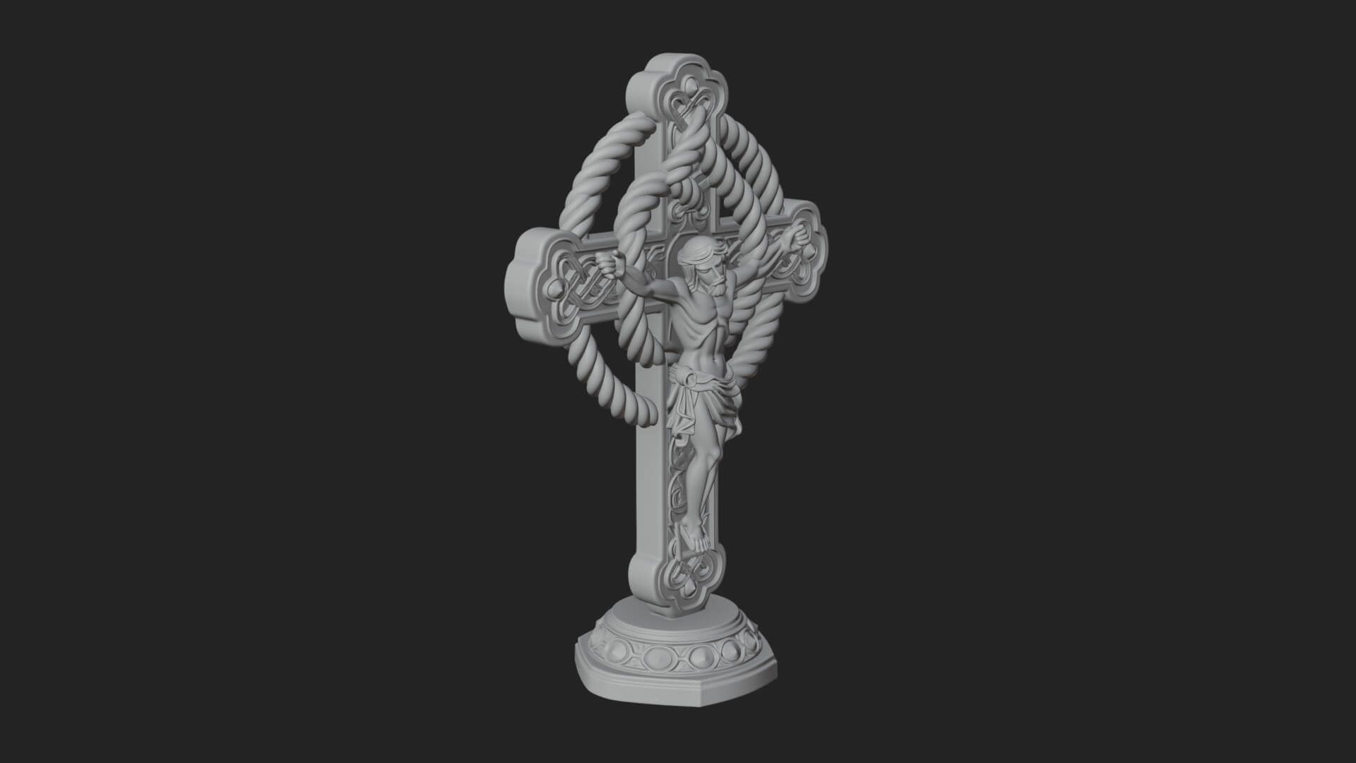 Gemmed Crucifix Cross Model Design 16 3D Print Model 3D Model